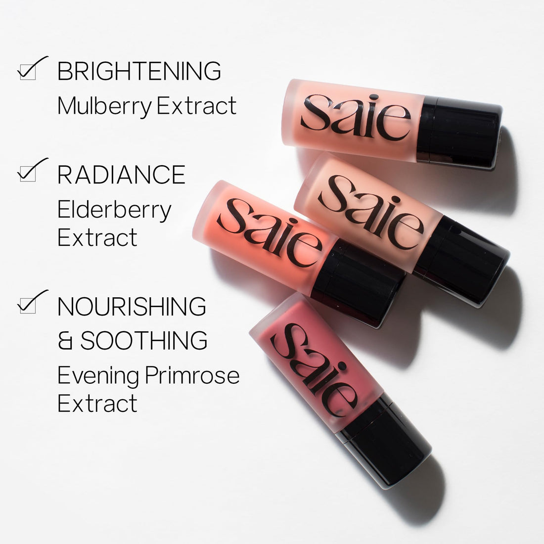 Saie Dew Blush - Lightweight Liquid Blush with a Blendable + Buildable Cream Finish - Dewy Cheek Tint with Doe Foot Wand Makeup Applicator - Sweetie (.40 oz)