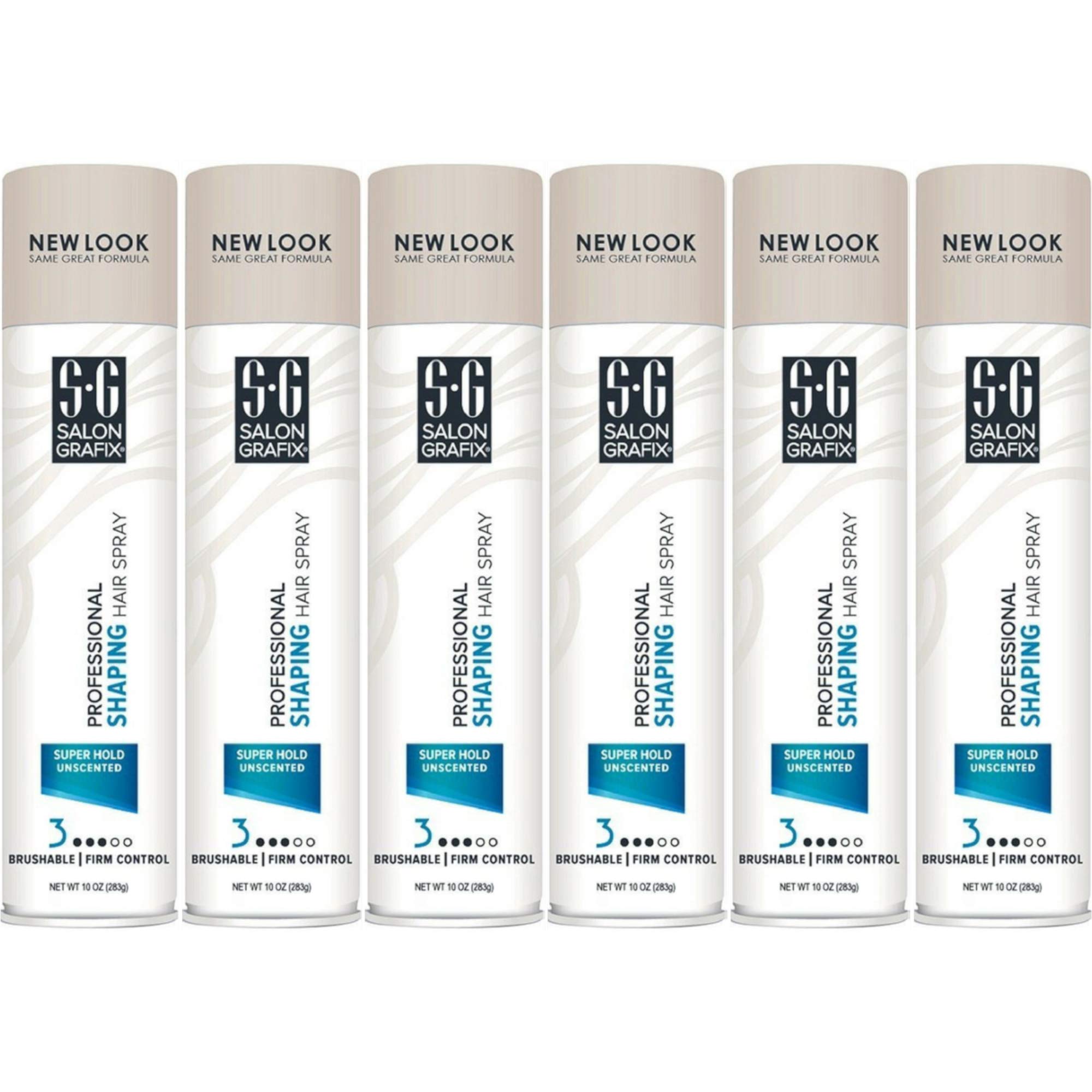 Salon Grafix Shaping Professional Hair Spray Unscented Super Hold Finishing Mist 10 OZ (Pack of 6)