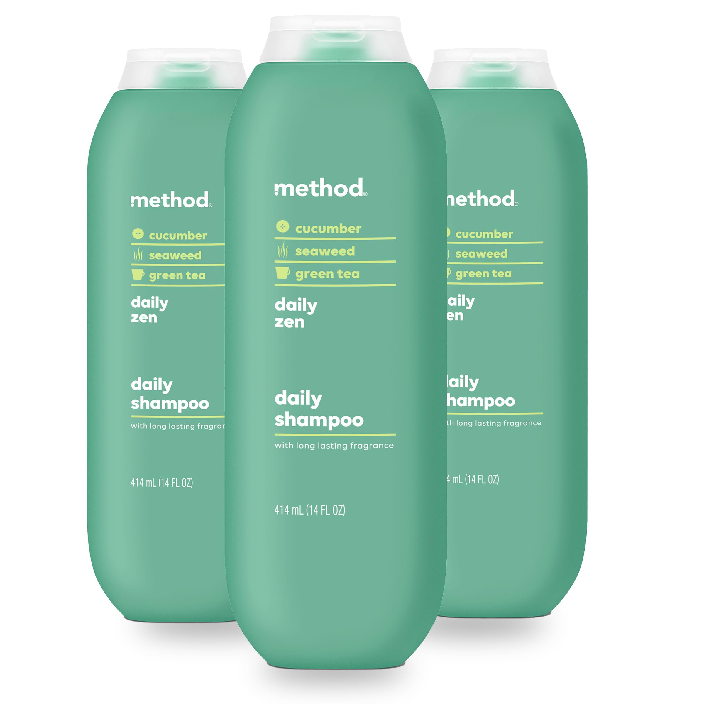 Method Everyday Shampoo, Daily Zen with Cucumber, Green Tea, and Seaweed Scent Notes, Paraben and Sulfate Free, 14 oz (Pack of 3)