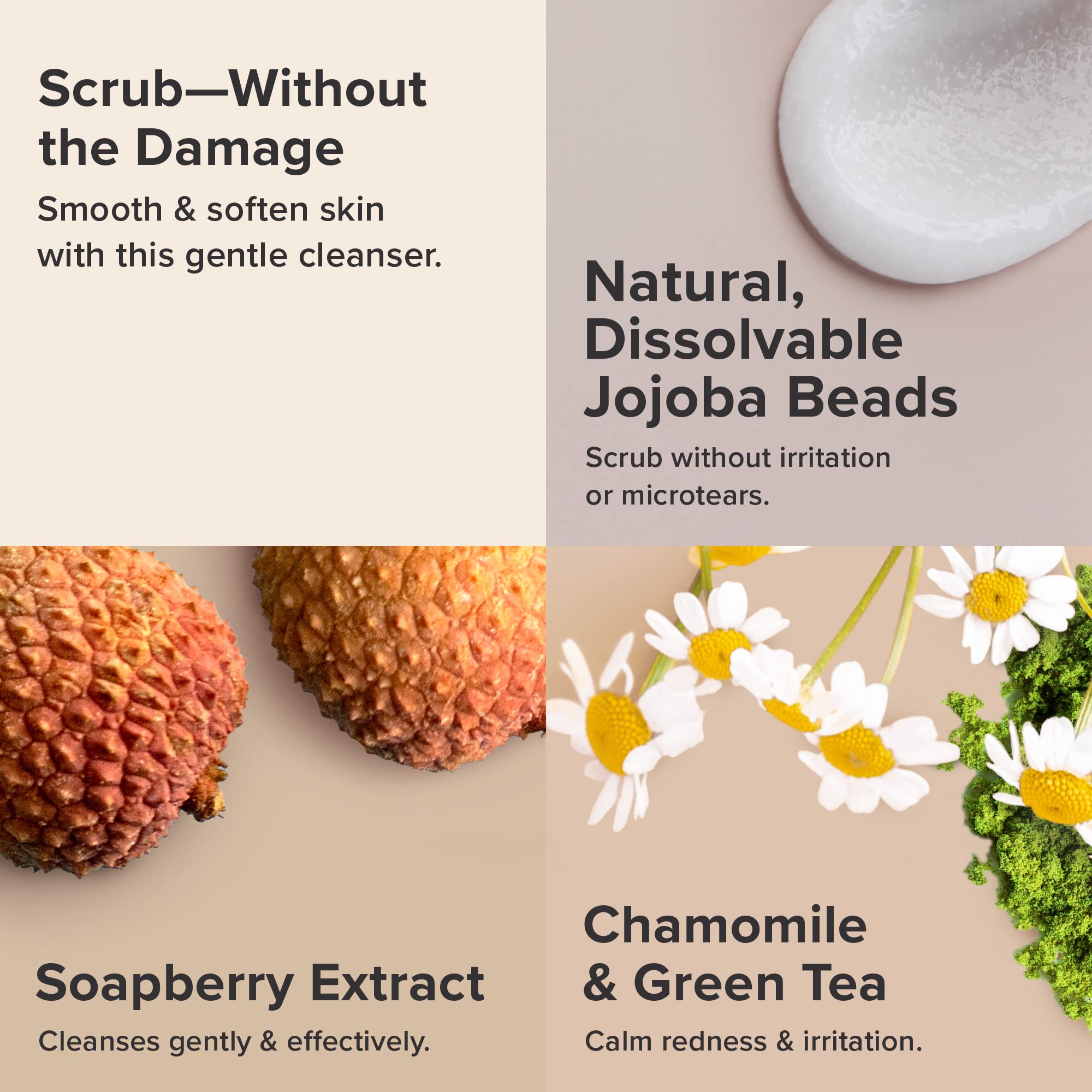 Paula's Choice The UnScrub Cleansing Gentle Face Scrub, 4oz Bottle, with Jojoba Beads, Vitamin E, & Green Tea