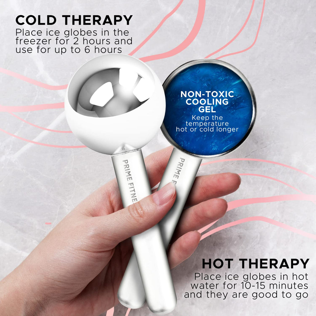 Magic Cool Roller Ball Facial Massage Tools for Face and Neck Ice Globe,Cryo Globes Magic (Blue)