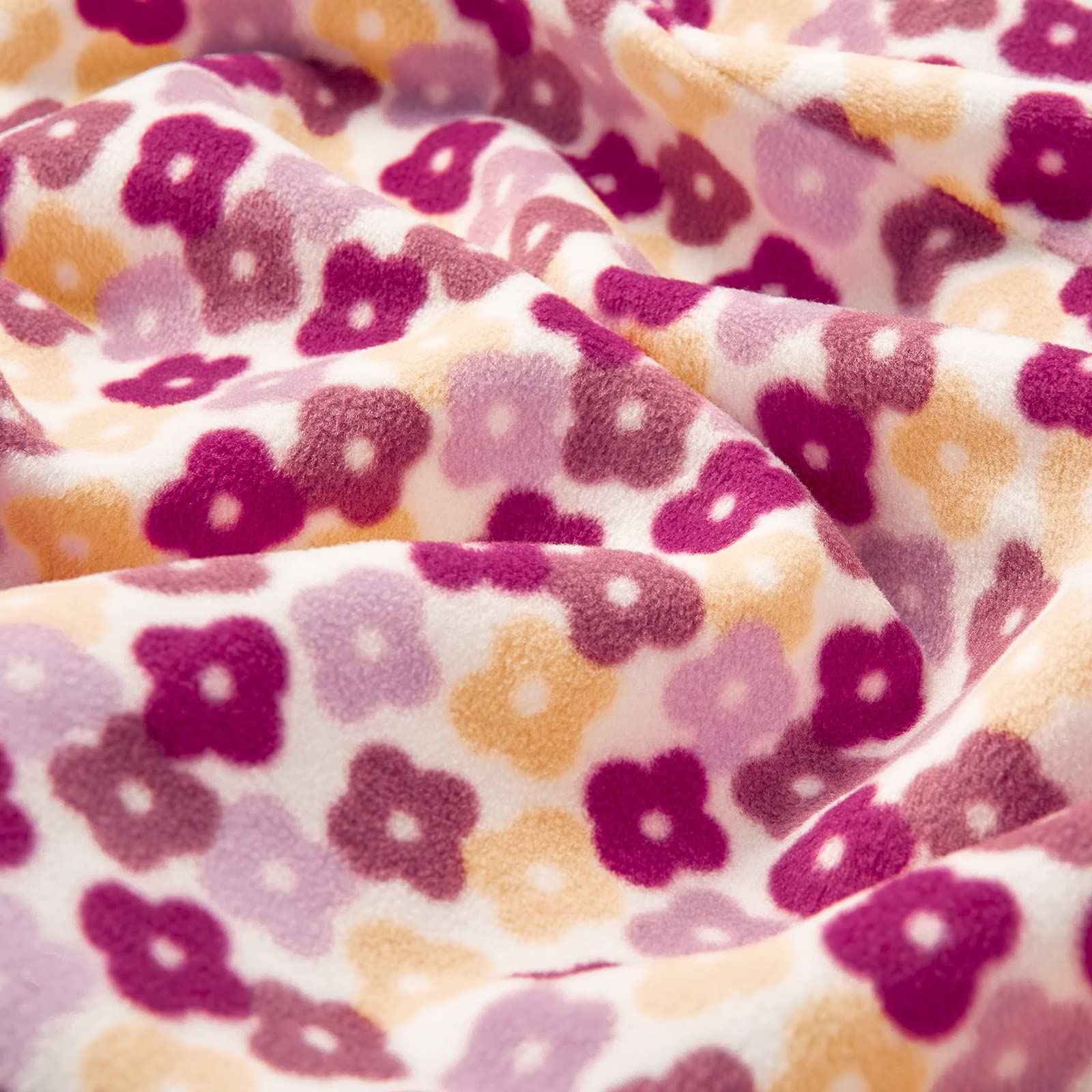 DaysU Micro Fleece Baby Sleep Sack 18-24 Months with Long Sleeves 1.5 TOG, Plush Warm Baby Wearable Blanket with 2-Way Zipper, Baby Girls Sleeping Bag for Toddler, Floral