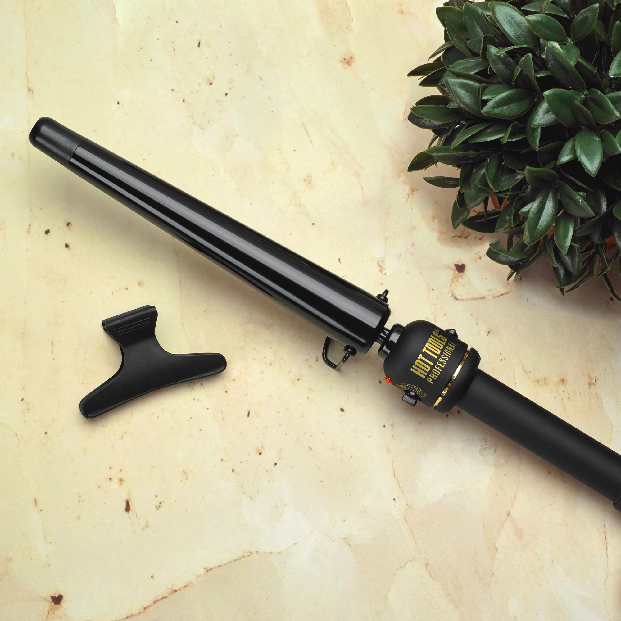 Hot Tools Professional Black Gold XL Tapered Curling Wand for Long Lasting Curls or Waves, 1 Ã‚¼ Inches
