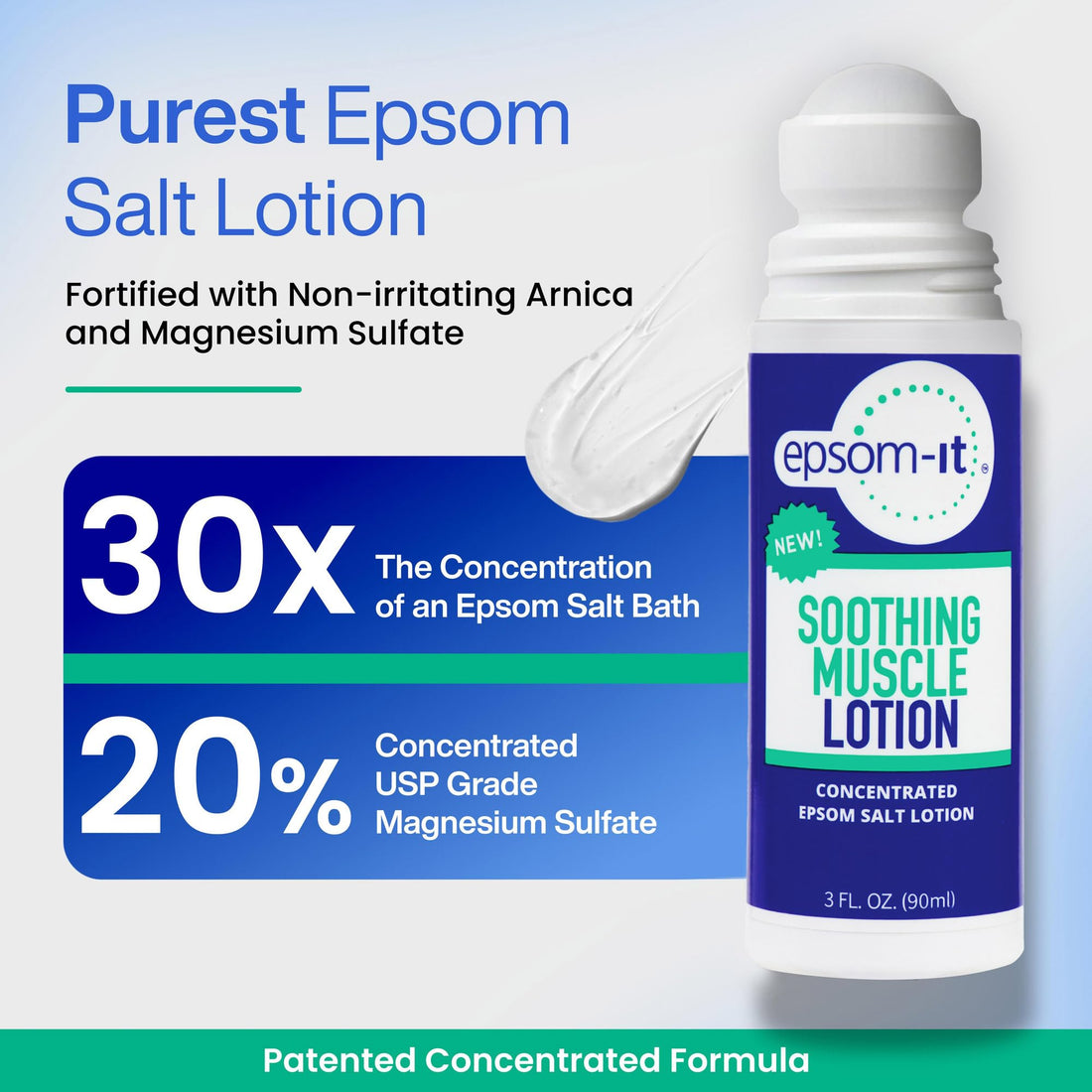 Epsom-It Soothing Muscle Set - Roll On Epsom Salt and Magnesium Lotion, for Muscle Aches and Stiffness, Tired Legs, Knees, and Achy Feet (2-Pack)