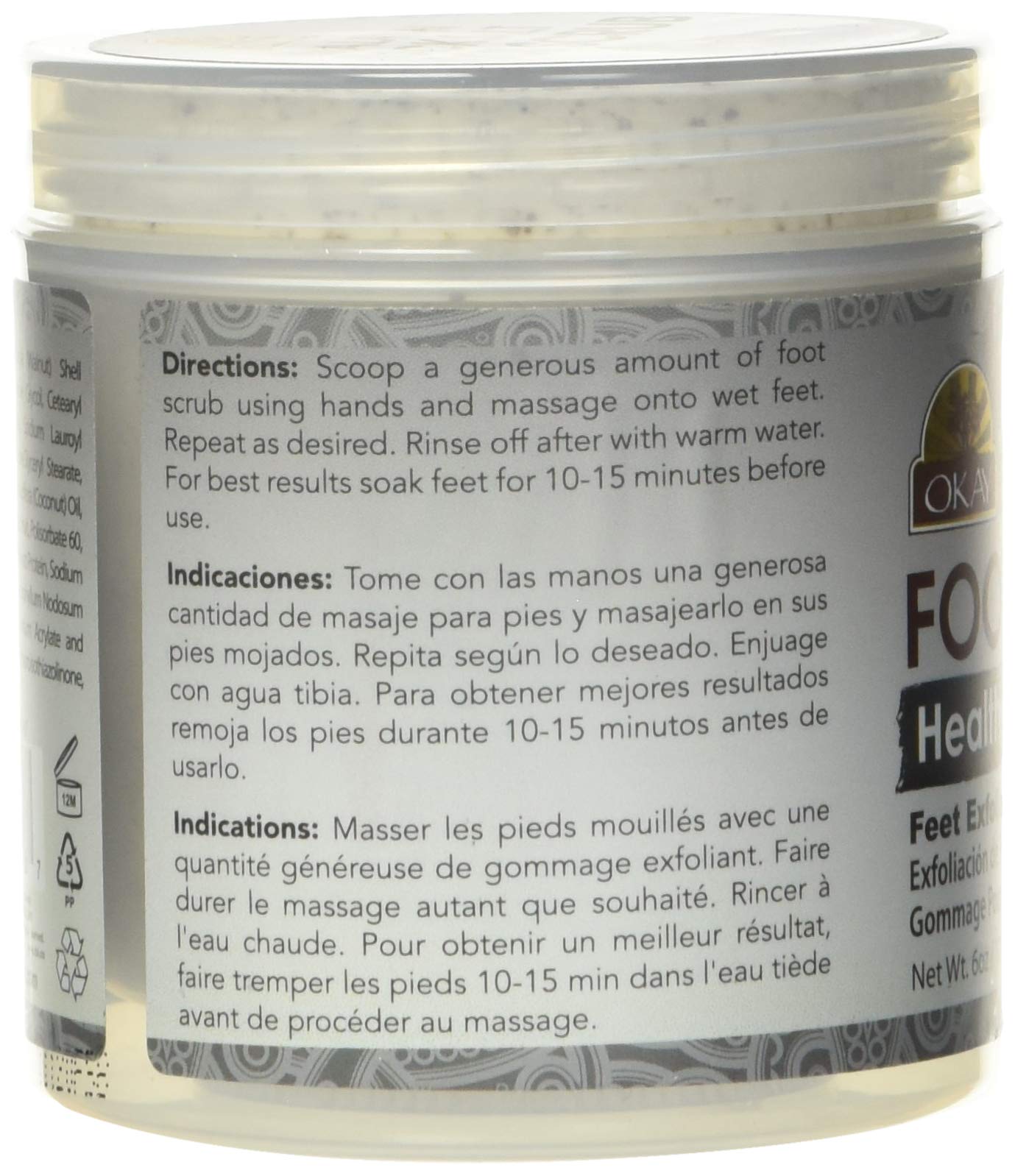 OKAY Himalayan Black Salt with Seaweed Foot Scrub, 6 Ounce