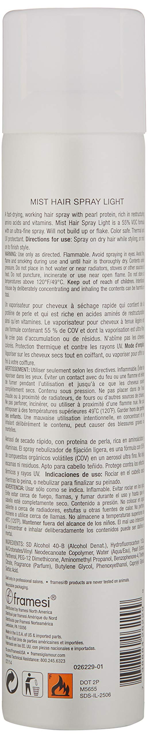 Framesi BY Be Yourself Mist Hair Spray Light - 10 oz