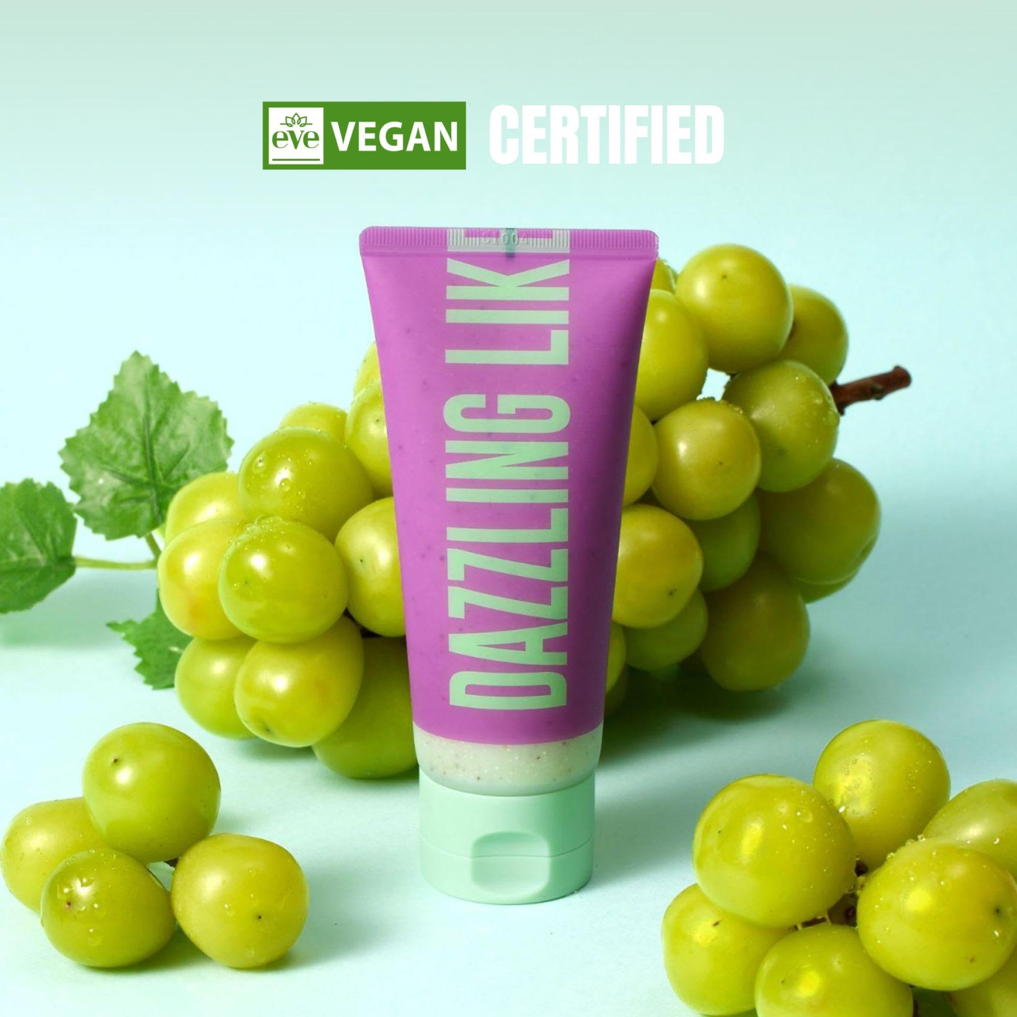 [Dear Doer] Dazzling Body Scrub in Tube - Radiant & Gentle Exfoliator with Grapeseeds & Plant-Derived Cellulose to Remove Dead Skin Cells with Vitamin C, Fresh Floral Scent, Vegan, 3.38 fl oz (100 ml)