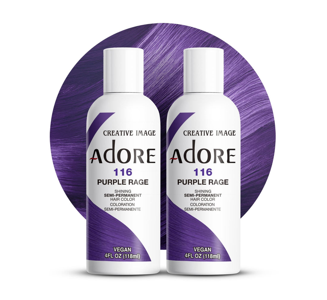 Adore Semi-Permanent Haircolor #116 Purple Rage 4 Ounce (118ml) (2 Pack)