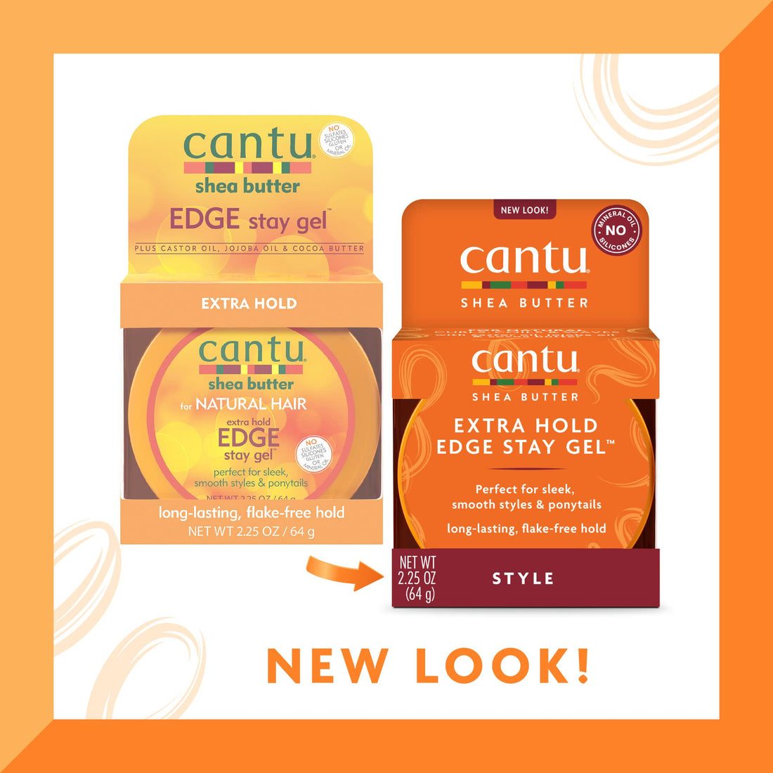 Cantu Extra Hold Edge Stay Gel with Shea Butter, 2.25 oz