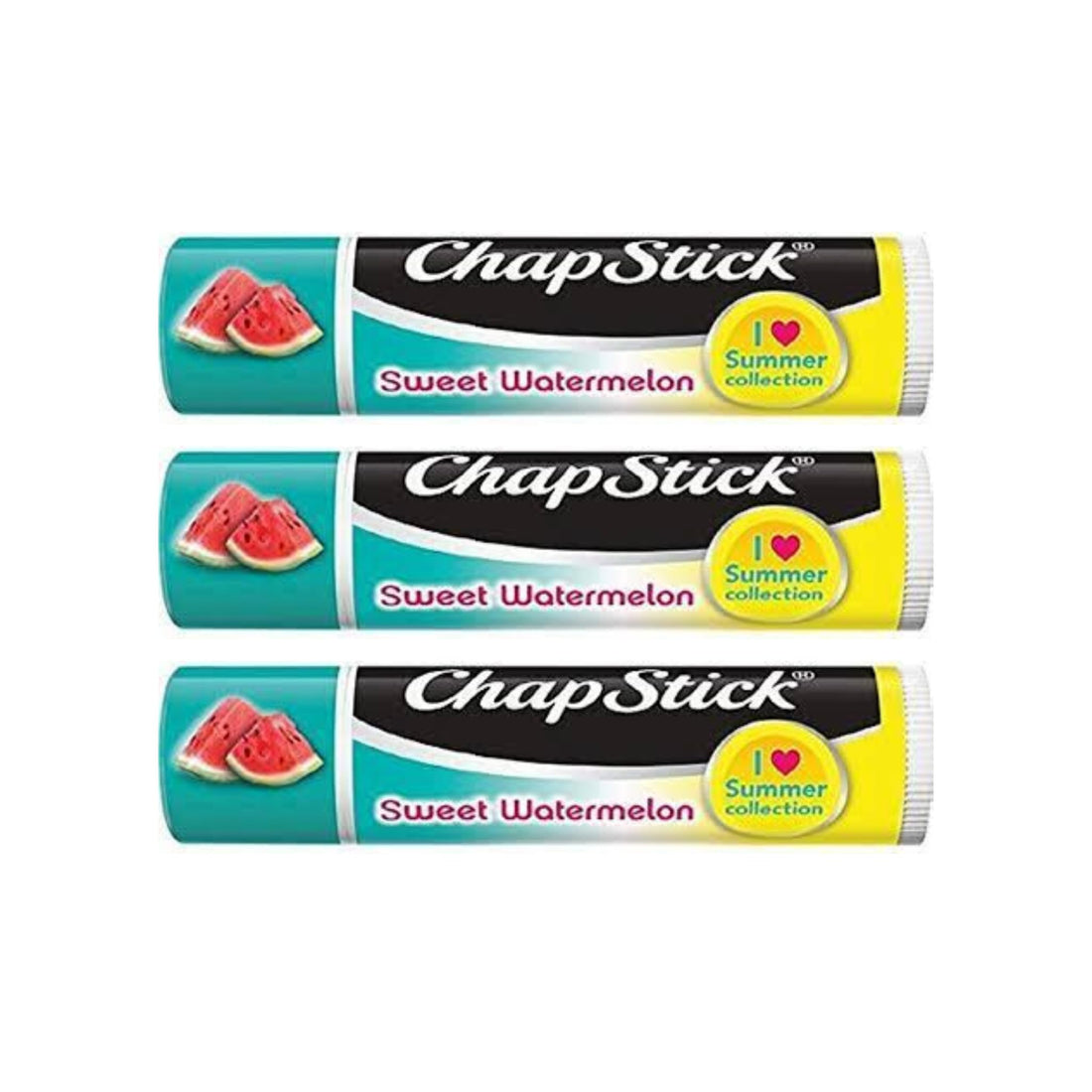 TINY SEED Gift Bundle: Sweet Watermelon Chapstick 3-Pack. Includes Bonus Lip Balm Holder Keychain (Pink). Limited Edition Flavor from the Chapstick I Love Summer Collection