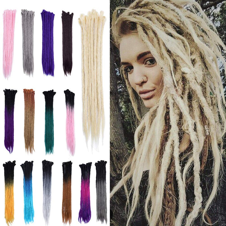 20 Dreadlock Extension Ombre For Hip-Hop Synthetic Heat Resistant Crochet Braiding Hair Handmade Reggae Extension Twist Braiding Hairpiece Box Braid For Man Women(10strands/2packs,bleach blonde)