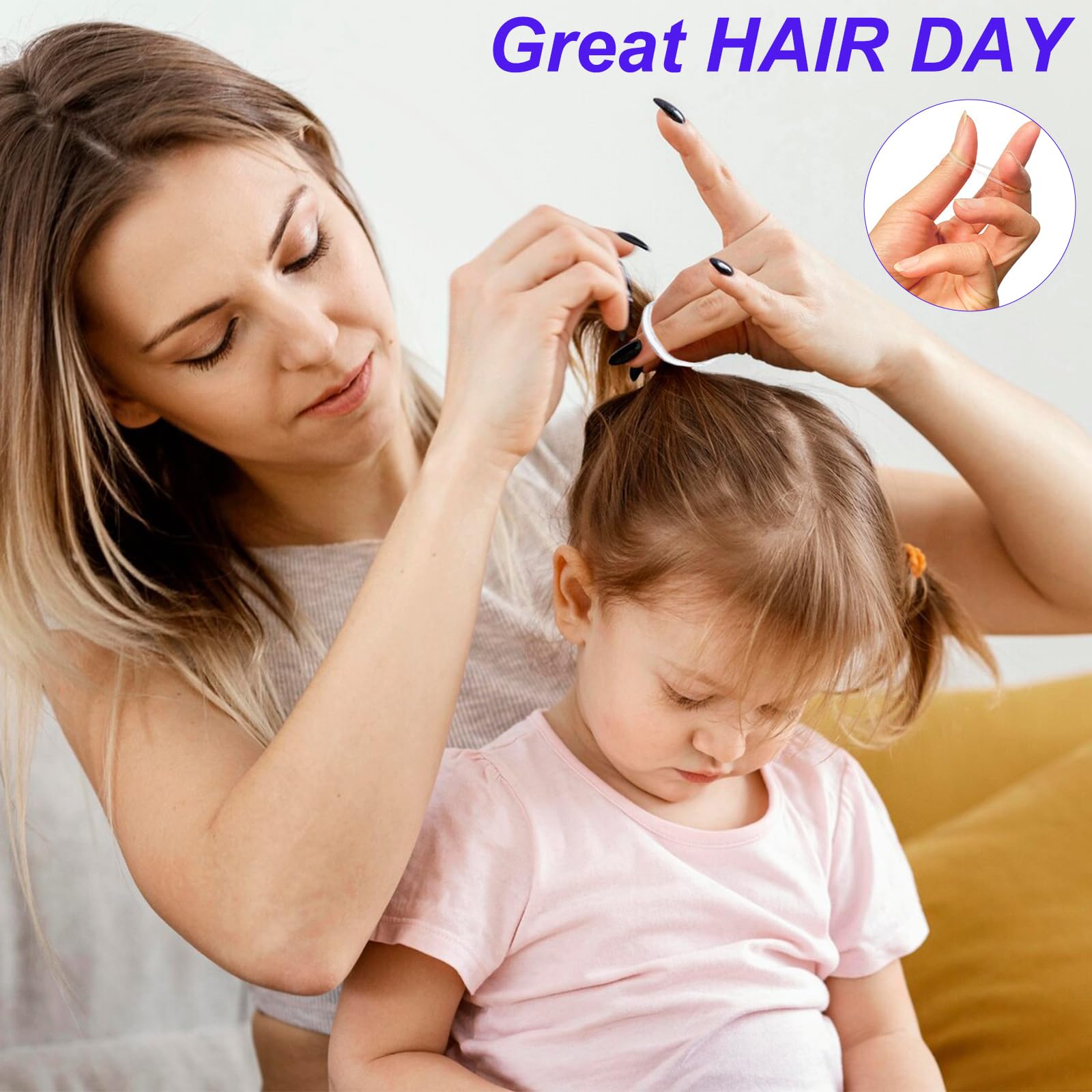 2000 PCS Elastic Hair Accessories Set - Clear Mini Rubber Ties, Soft Non-Slip Small Ponytail Bands with Topsy Tail Tools for Girls