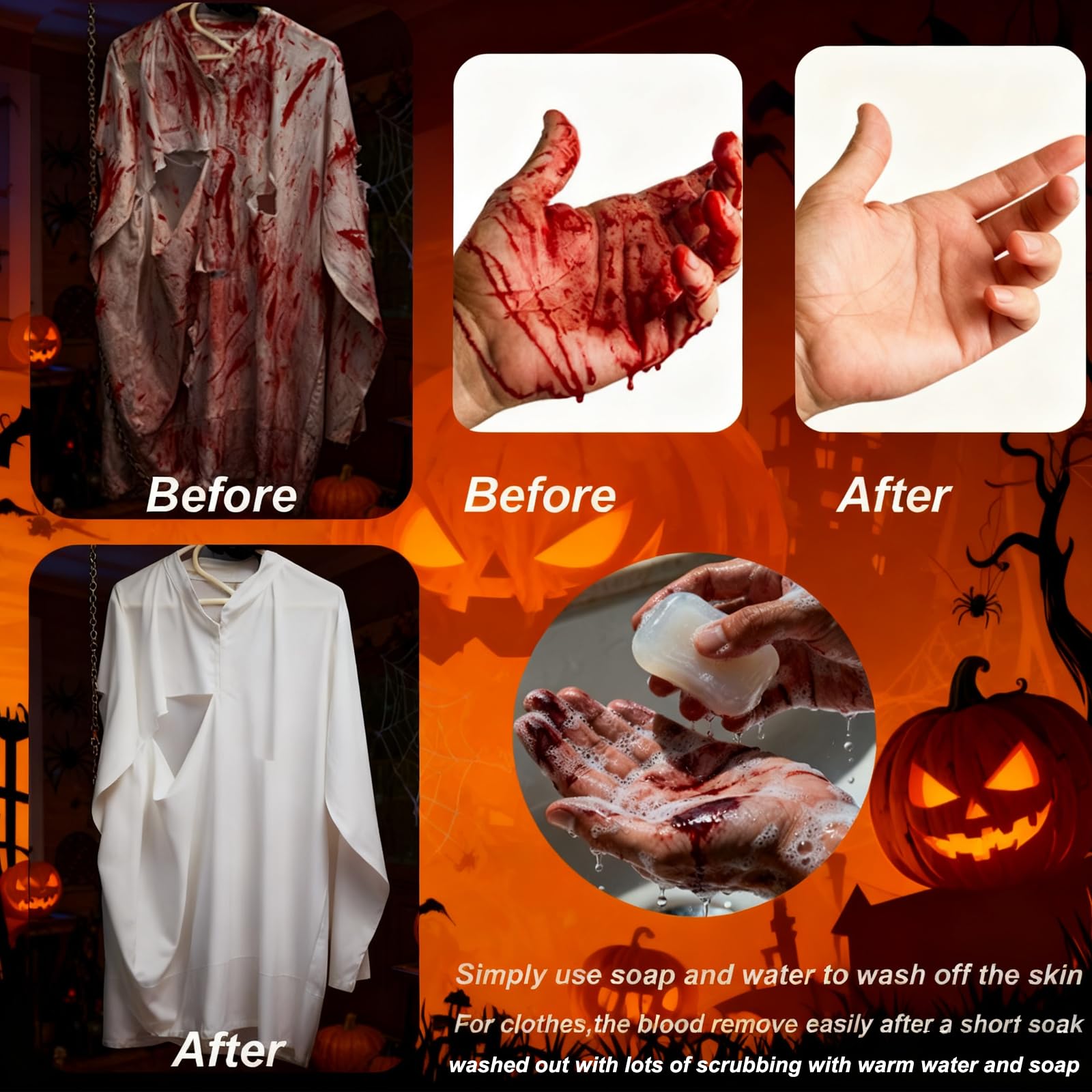 MEICOLY Blood Splatter, 2.1oz Fake Blood Spray, Halloween Liquid Blood for Clothes, Zombie Bride, Vampire and Monster SFX Scary Clown Makeup & Dress Up,Dark,1 Pack