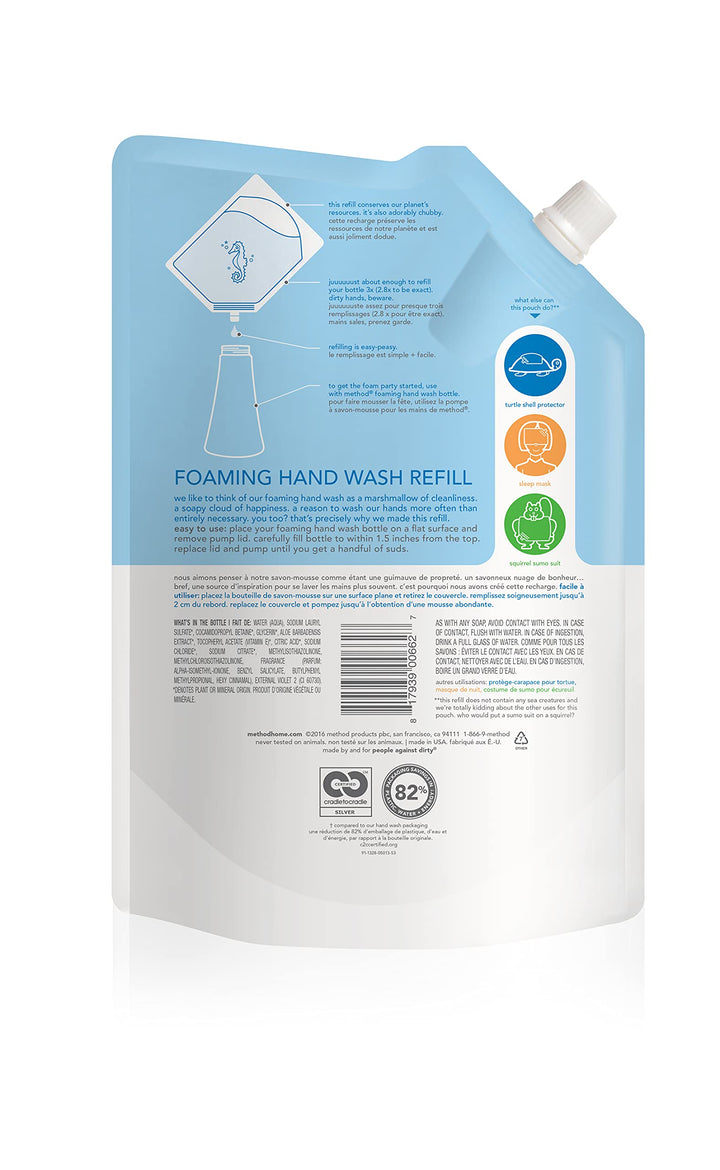 Method Foaming Hand Soap Refill, Sweet Water, 28 Fl Oz (Pack of 6)