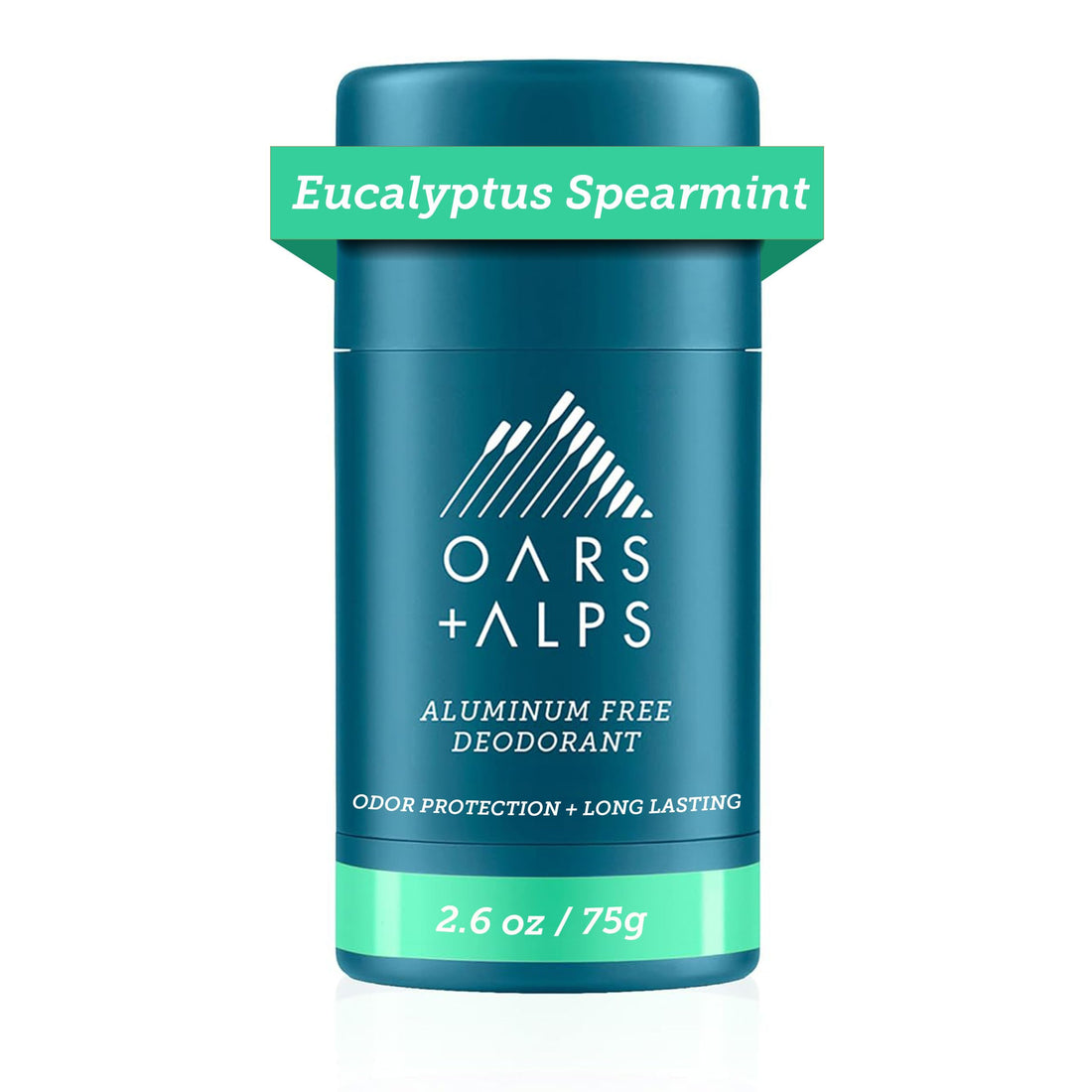 Oars + Alps Aluminum Free Deodorant for Men and Women, Dermatologist Tested and Made with Clean Ingredients, Vegan, Travel Size, Eucalyptus Spearmint, 1 Pack, 2.6 Oz