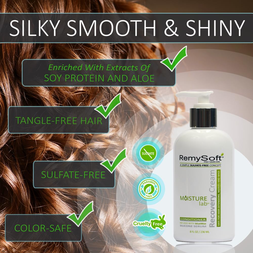 Remysoft Moisturelab Hydrating Cleanser & Recovery Cream Duo - Salon Formula Shampoo And Conditioner Combo