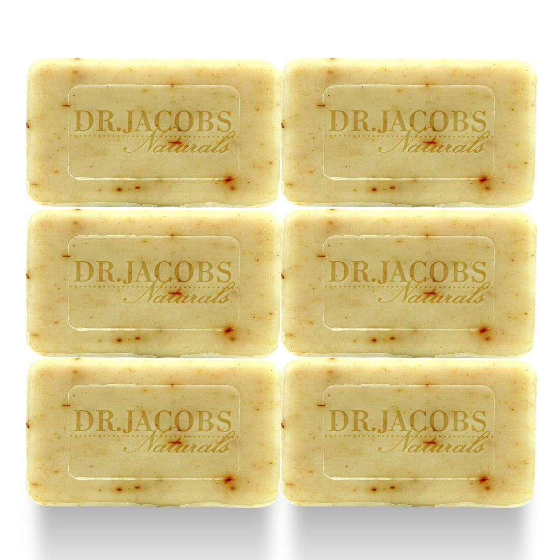 Dr Jacobs Naturals, Triple Milled Loofah Exfoliating Castile Bar Soap (Pack of 6) - Free of Parabens, Sulfates, Synthetics, Gltuen and GMO (Luscious Lavender)