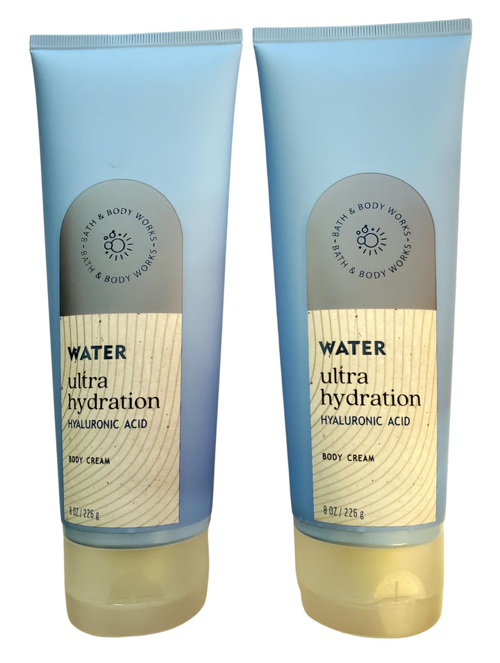 Bath & Body Works Water Ultra Hydration with Hyaluronic Acid Body Cream 8 Ounces Pack of 2