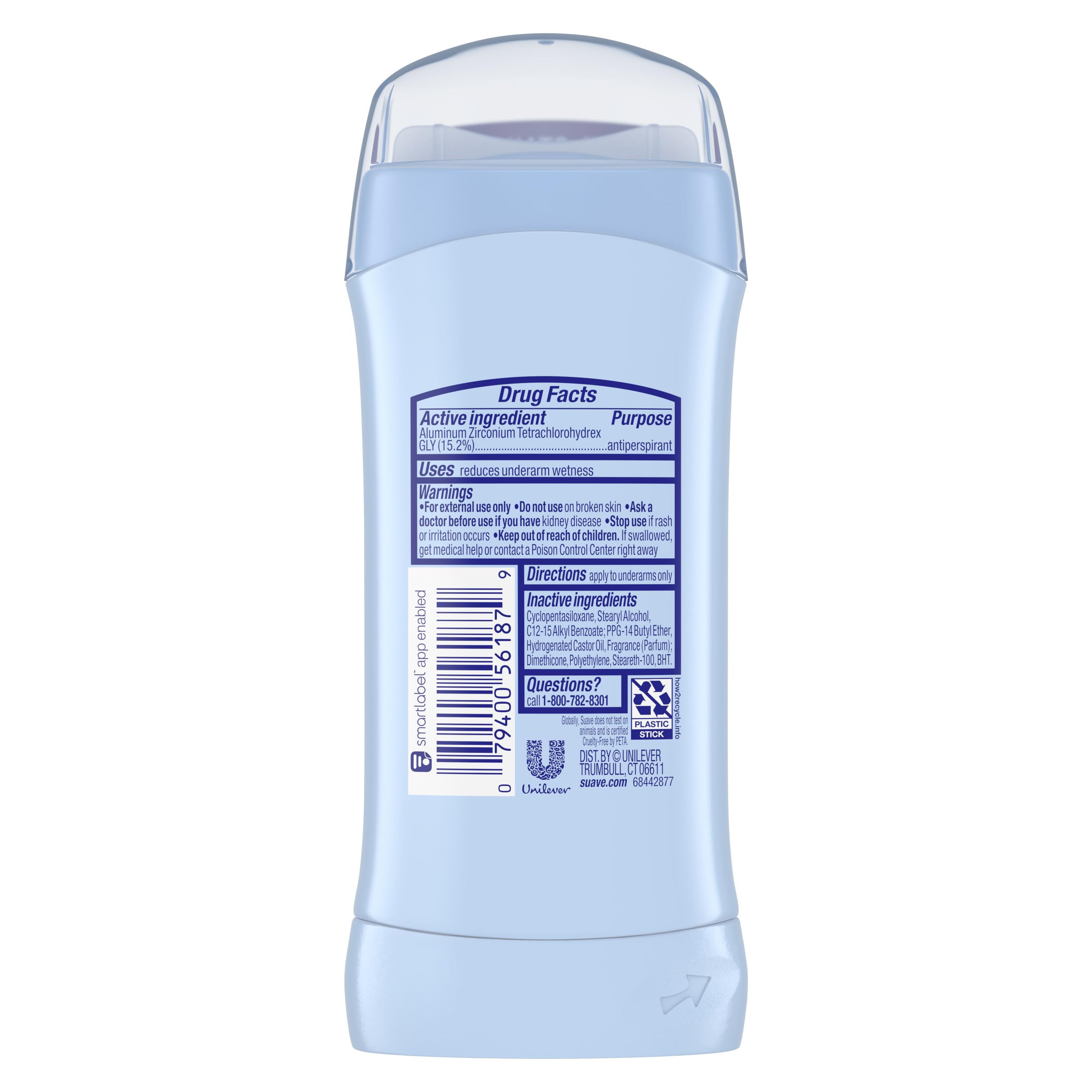 Suave Deodorant 2.6 Ounce 24Hr Coconut Kiss Invisible Solid (76ml) (6 Pack)