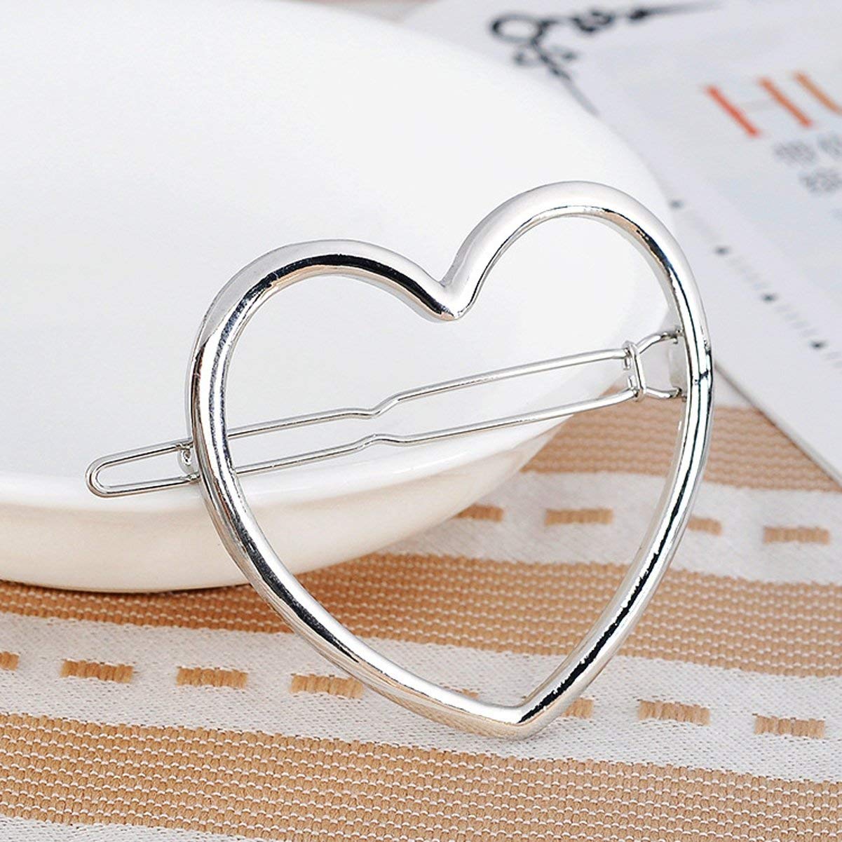 Numblartd Love Heart Style: 2 Pcs Hollow Smooth Love Heart Hair Pins Clip - Fashion Cute All-Match Hairpin Side Clamp Liu Hai Horse Tail Clip For Women Lady Girls