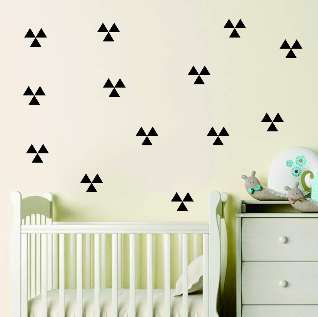 120 Pcs/Set Triangle Wall Pattern Decal Vinyl Stickers for Kids Boy Girl Baby Bedroom Playroom Art Decorations Removable Decor Home House Design YMX56 (Black)