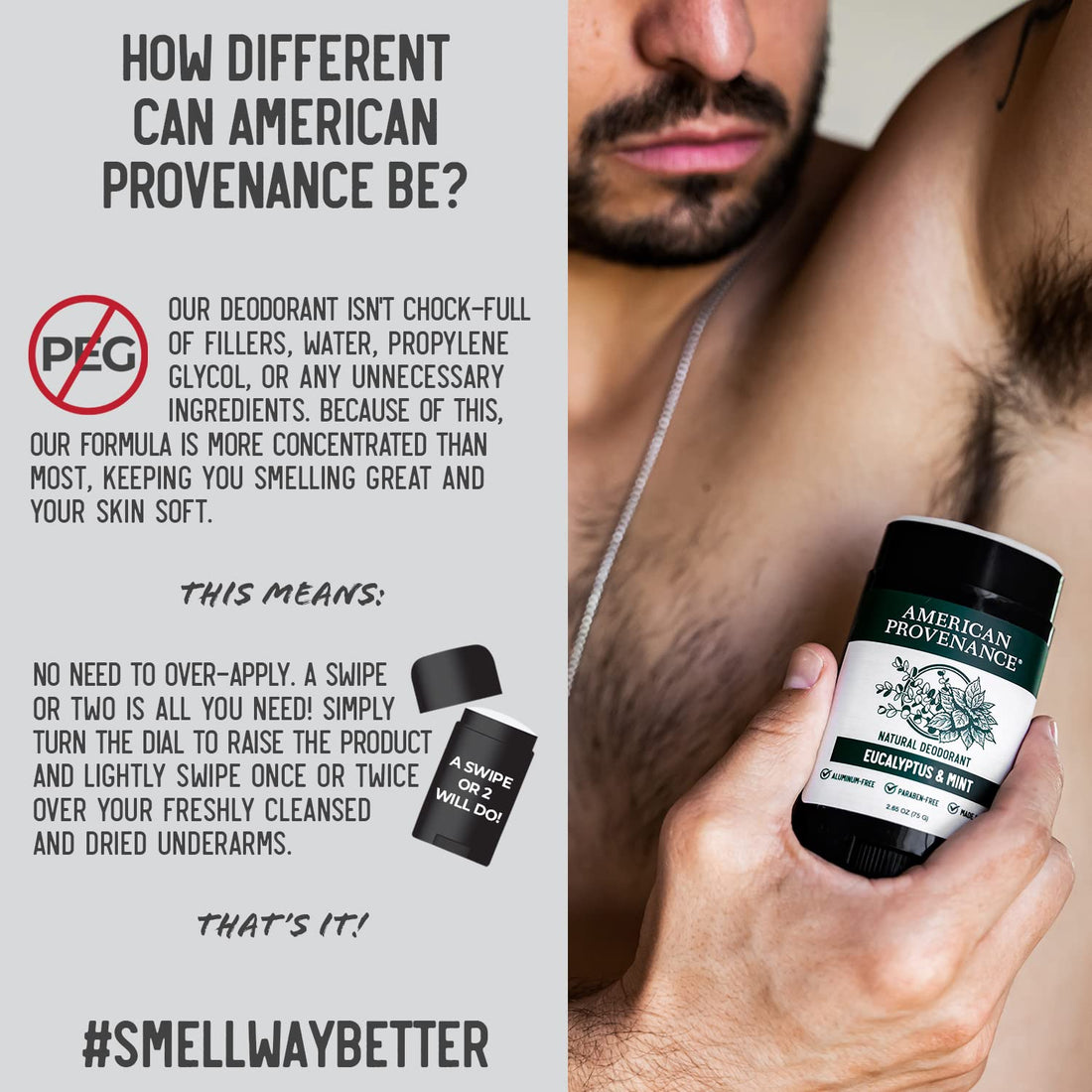 American Provenance Natural Mens Deodorant, Fastballs & Fisticuffs, 2.75 oz/75 gr