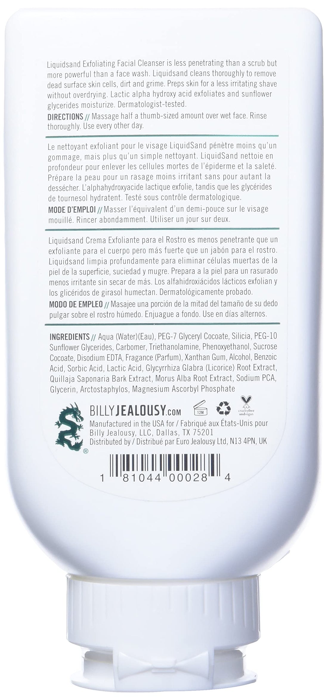 Billy Jealousy Signature Liquid Sand Exfoliating Facial Cleanser ( 215875 )