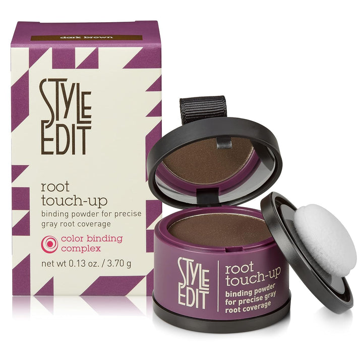 Root Touch Up (3.7g) by Style Edit (BLACK/DARK BROWN) Cover Your Roots Between Color Services. ONE STEP Application Factory Fresh with E-Commerce Authenticity Code