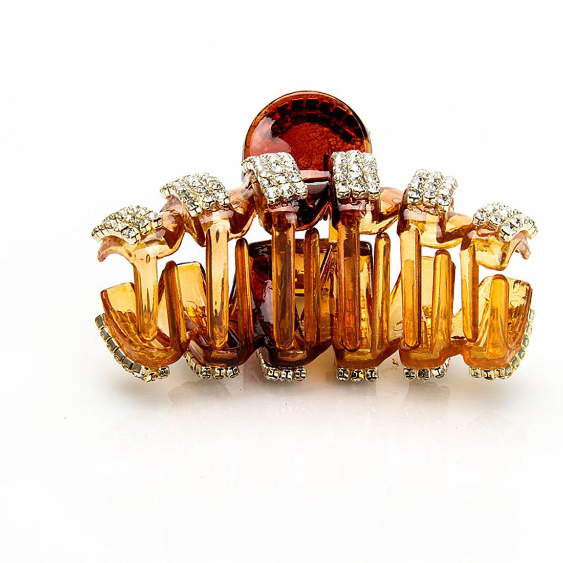 Numblartd Brown: Exquisite Acrylic Rhinestones Large Fancy Hair Claw Clip - Women Lady Girls Elegant Crystal Jaw Clips Hairpin For Thick Hair (Brown)