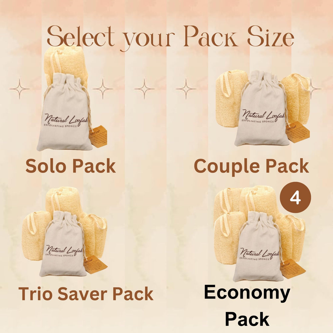 All Natural Loofah Sponge, Pack of 1 Real Egyptian Bath & Shower Exfoliating Loofa Scrubber Sponges for Face, Back & Body, Eco Friendly, No Toxic Chemicals, 6 x 6 by Crafts of Egypt