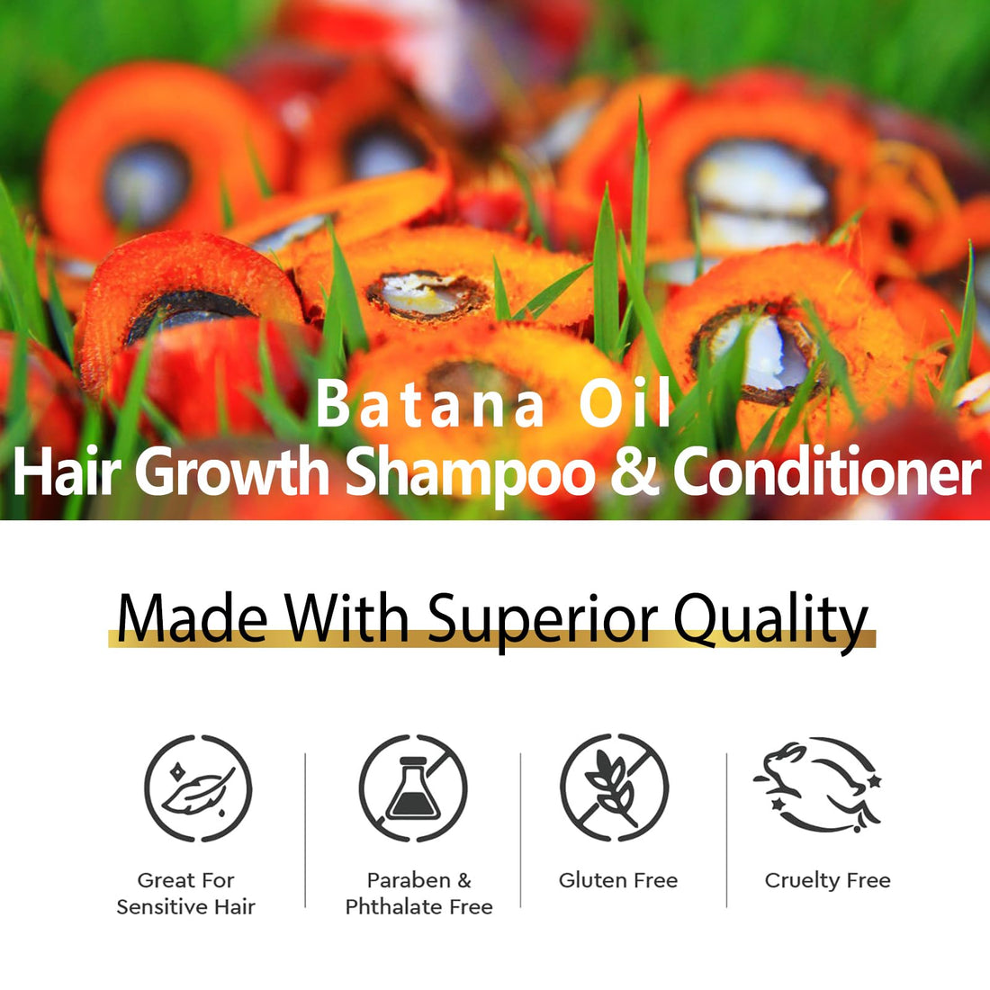 Biotin Batana Oil Shampoo and Conditioner Set - Organic With Onion, Rosemary, Argan Tea Tree - Thickening Products for Women and Men Hair Growth & Loss