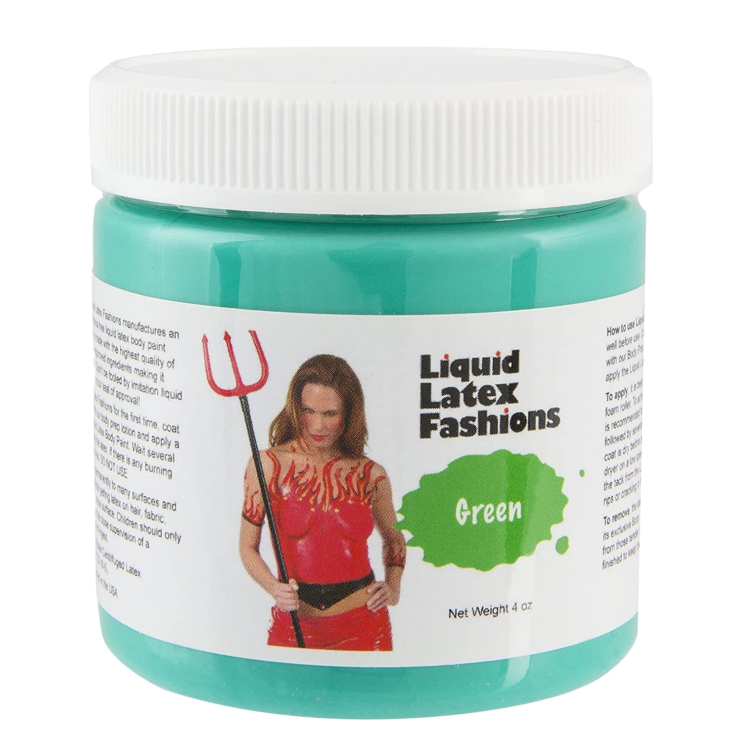 Ammonia Free Liquid Latex Body Paint - 4oz Green