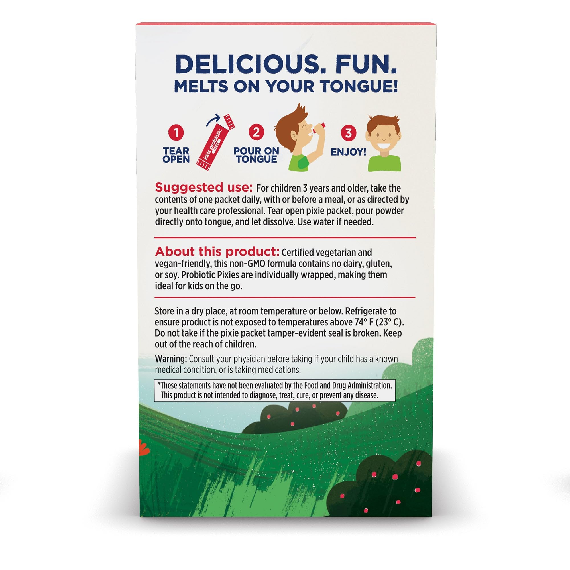 Nordic Naturals Kids Probiotic Pixies, Mixed Berry - 30 Packets - 3 Billion CFU - Digestive Wellness, Immune Support - Non-GMO, Vegan - 30 Servings