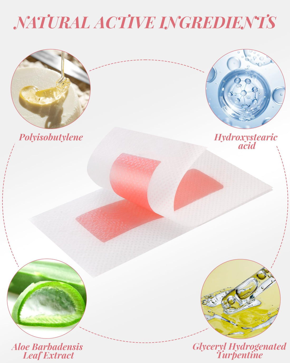 OPOX 40PCS Facial Wax Strips for Hair Removal, Facial Hair Removal for Women, Waxing Kit for Women's Face, Bikini, Chest, Body, Arms, Legs, Back, & Brazilian | 40ct Waxing Strips & 4 calming Oil Wipes