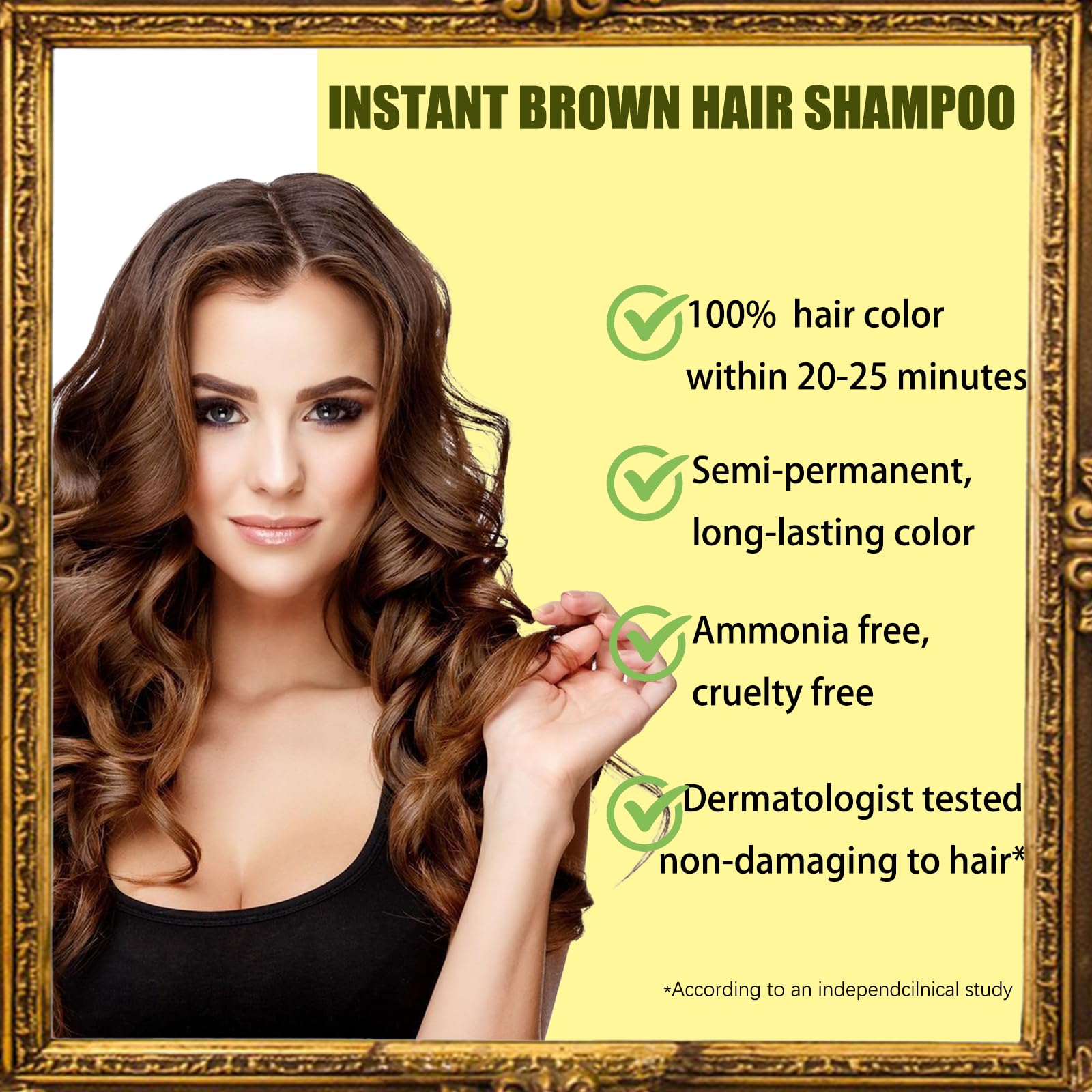 Light Brown Shampoo Para Pintar el Cabello - Instant Hair Dye Shampoo 3 in 1 Refresh Hair Color, Herbal Shampoo Hair Dye for Women Men, Easy to Use & Long Lasting Hair Color Shampoo 16.90 oz