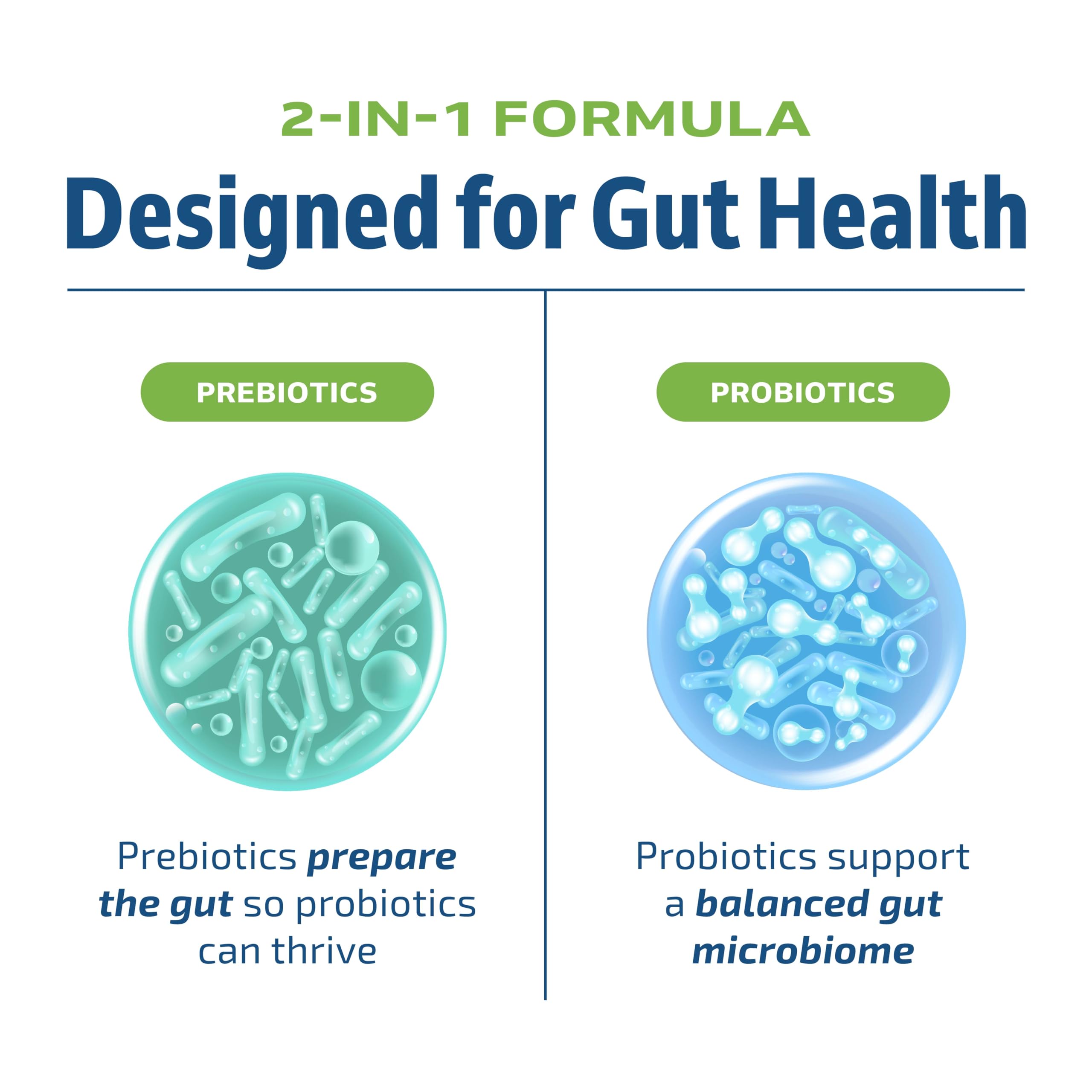 Prebiotics and Probiotics for Women & Men | Pre and Probiotics for Gut Health & Bloating Relief | Synbiotic with 20 Billion CFU Lactobacillus & Bifidobacterium | Shelf-Stable | Vegetarian | 60 Ct.