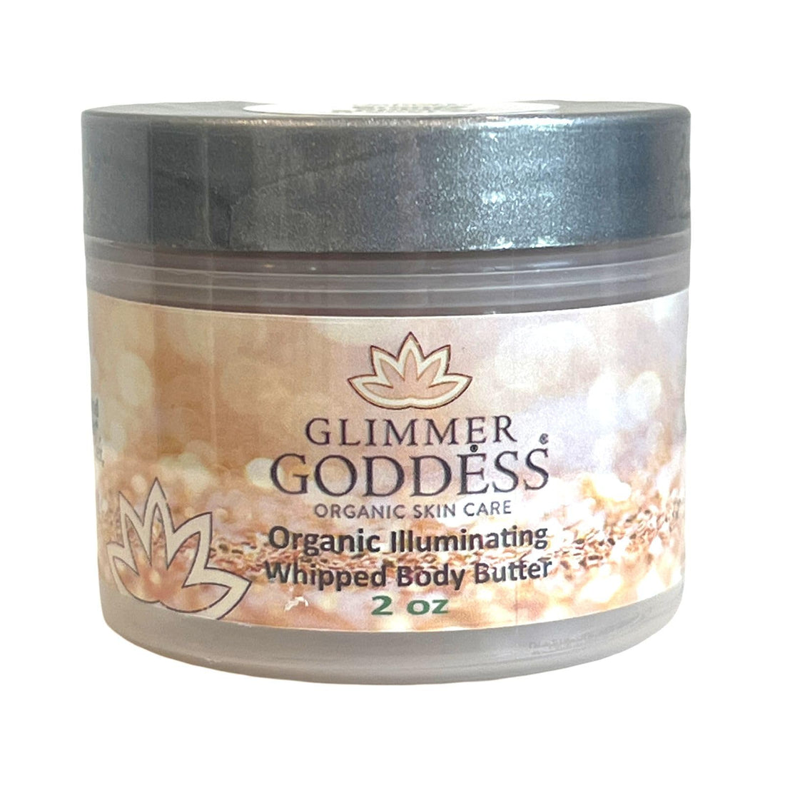 GLIMMER GODDESS Organic Shimmer Body Butter Travel Size 2 oz (Bronze Super Level 3) - Nourishing, Hydrating, Natural Glow - Vegan, Cruelty-Free, Paraben-Free