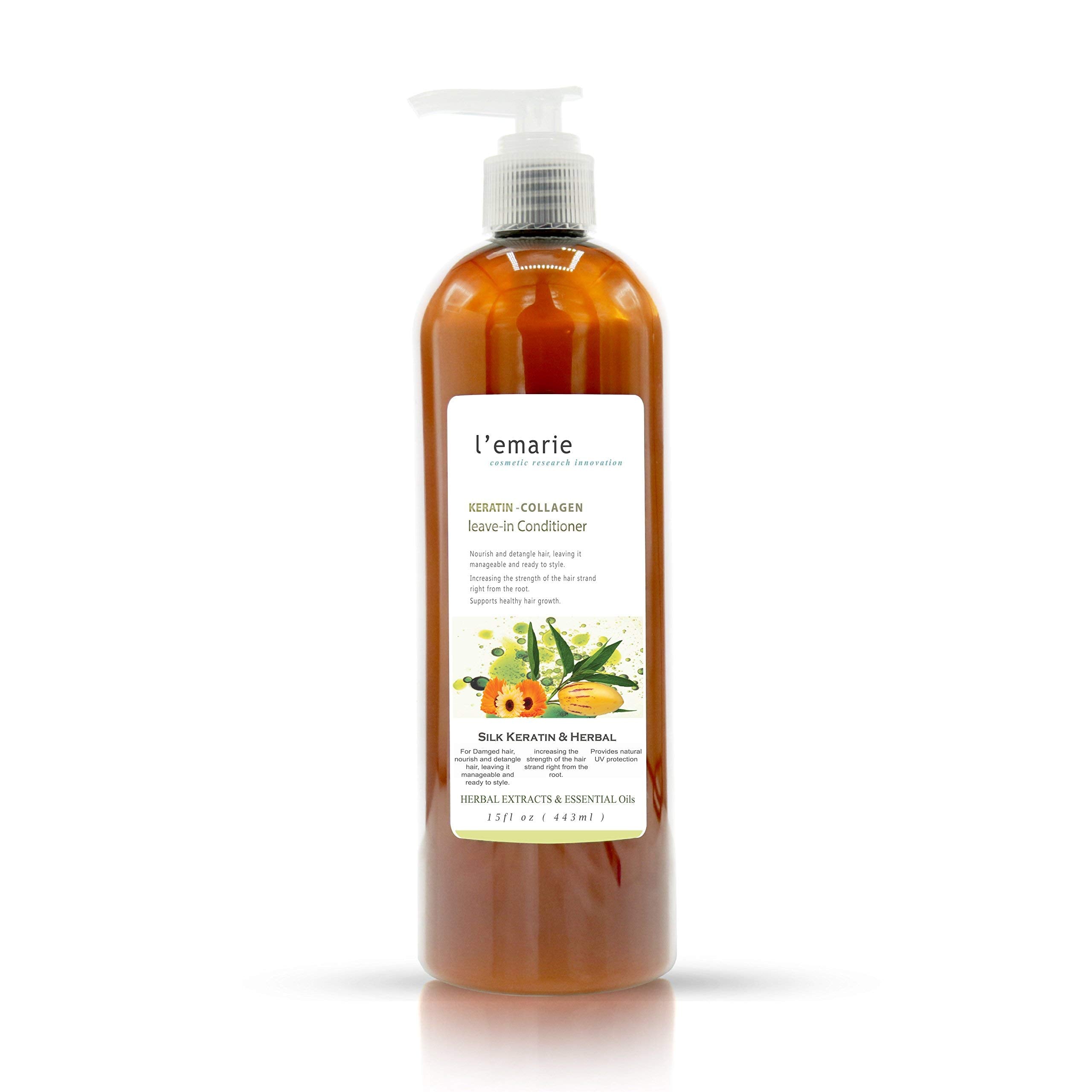 L'emarie Leave-In Hair Conditioner Creaam | All Hair Types Plus Curly Hair en·hance Collagen & Keratin With Aragan, Macadamia & Coconut Oil For Dry Damange Hair, Split Ends, Anti-Frizz & Breakage