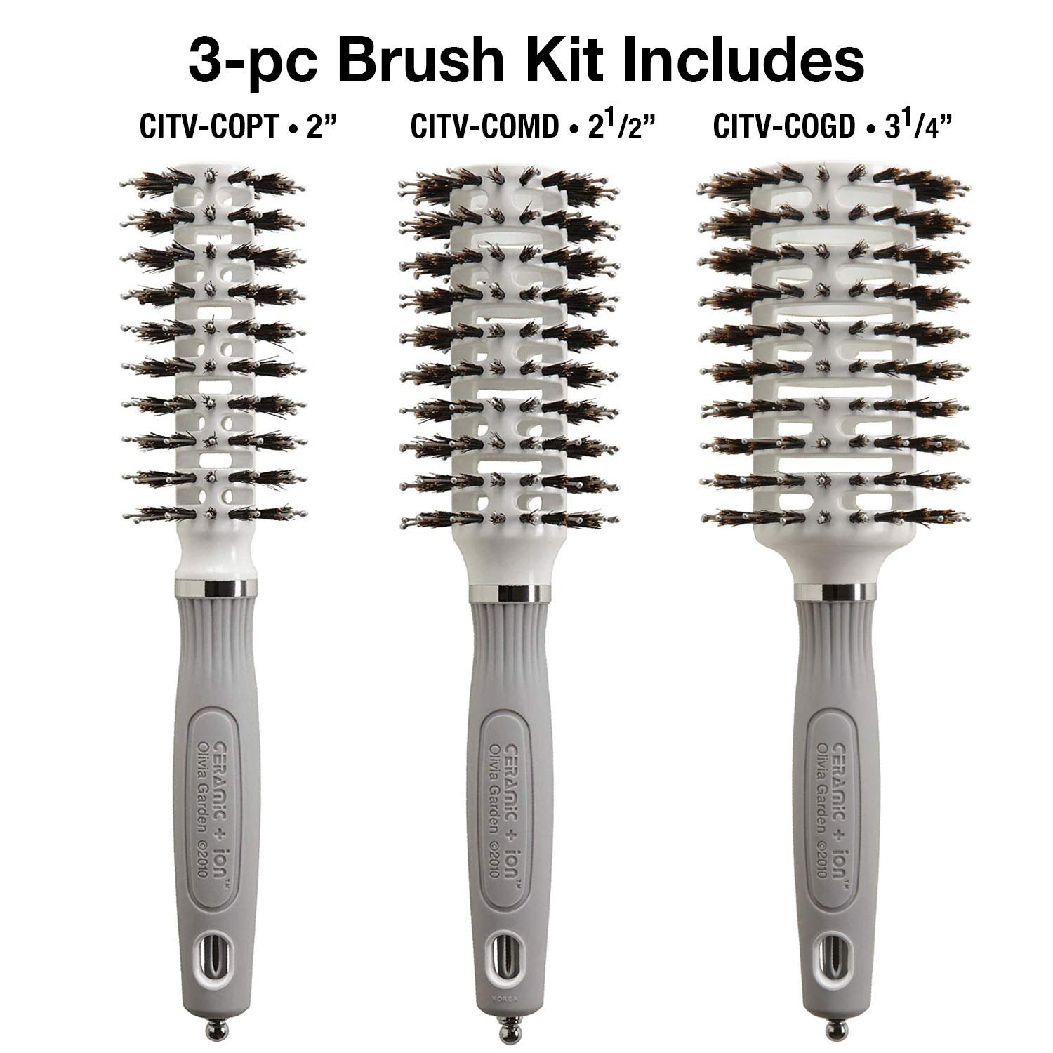 Olivia Garden Ceramic + Ion Turbo Vent Combo Hair Brush Kit