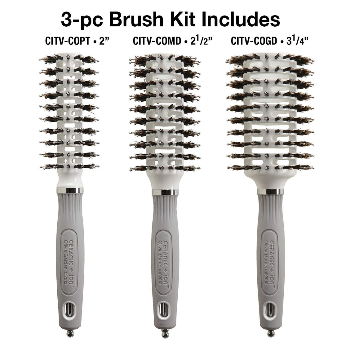 Olivia Garden Ceramic + Ion Turbo Vent Combo Hair Brush Kit
