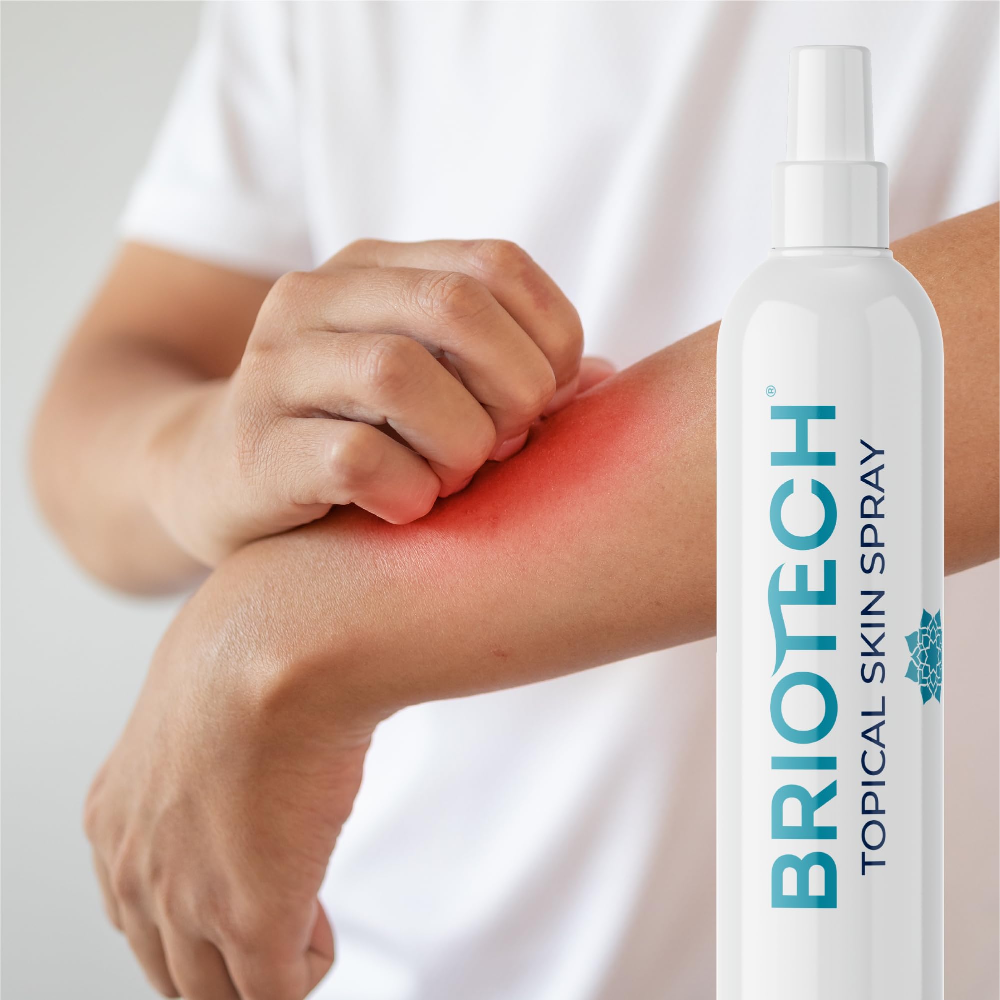 BRIOTECH Topical Skin Spray, Hypochlorous Acid Spray for Body & Face, Eyelid Cleanser, HOCl Facial Mist, Support Against Irritation and Redness, Packaging May Vary, 4 oz, 1 ct
