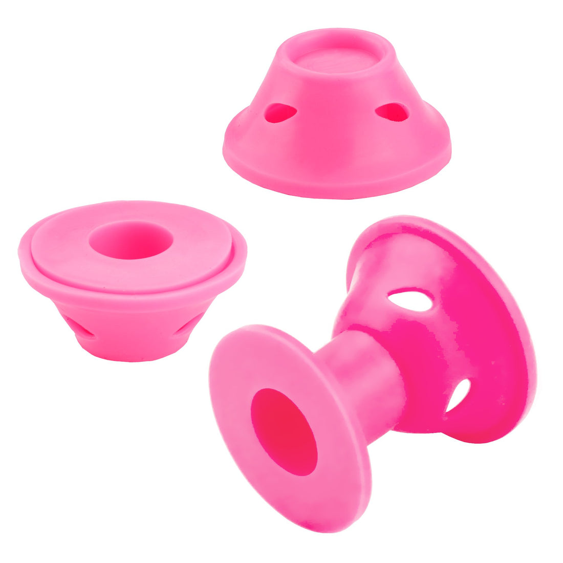 JANYUN 40 Pcs Pink Magic Hair Rollers, 20 Pcs Large and 20 Pcs Small Silicone Curlers