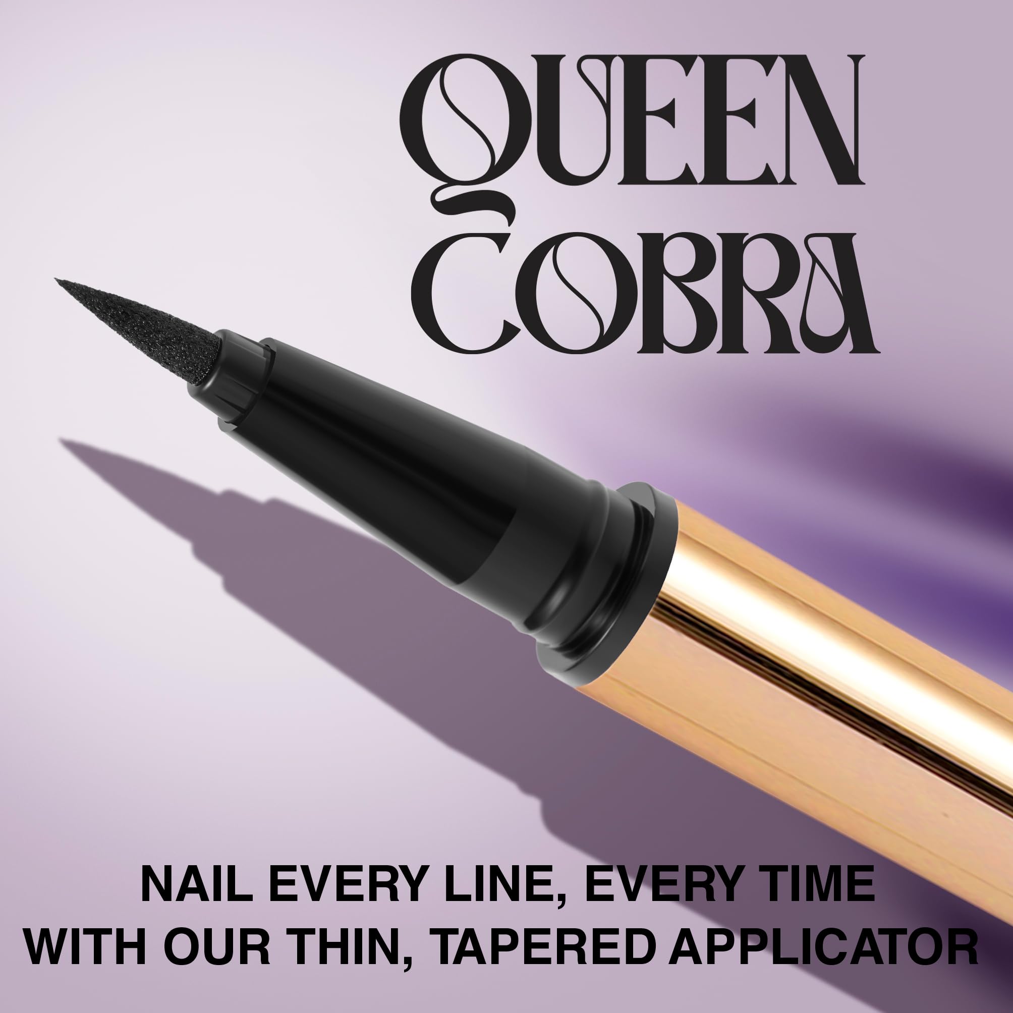 SELESTIA BEAUTY Black Liquid Eyeliner Pencil Queen Cobra – Long-Lasting & Waterproof – Quick-Drying, No Flaking – Thin Applicator & Intense Color – 0.016 fl.oz