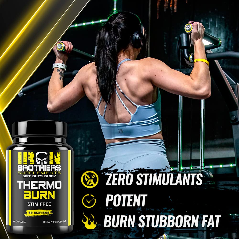 Iron Brothers Supplements Stimulant Free Fat Burners for Women and Men – Weight Loss - Non Stim Thermogenic Fat Burner – Dietary Supplement – Metabolism Booster with Cayenne Pepper – 30 Day Supply