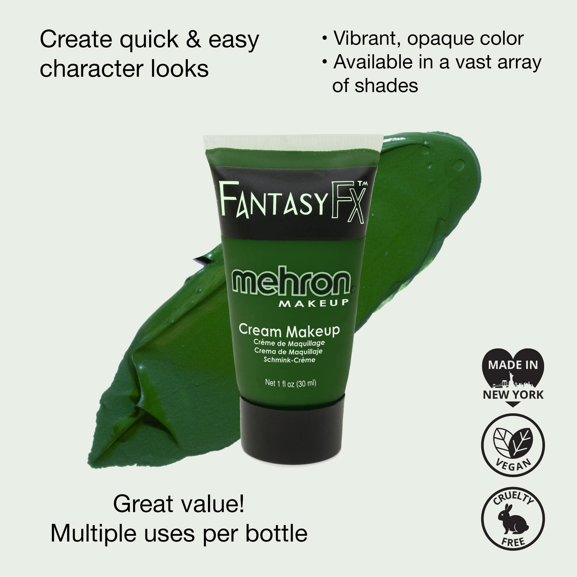Mehron Makeup Fantasy F/X Water Based Face & Body Paint (1 oz) (GREEN)