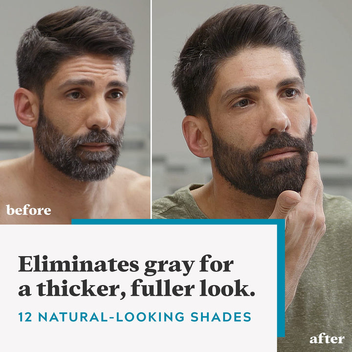 Just For Men Mustache & Beard, Beard Dye for Men with Brush Included, With Keratin Biotin Aloe and Coconut Oil for Healthy Facial Hair - Light Brown, M-25, Pack of 1 (Packaging May Vary)