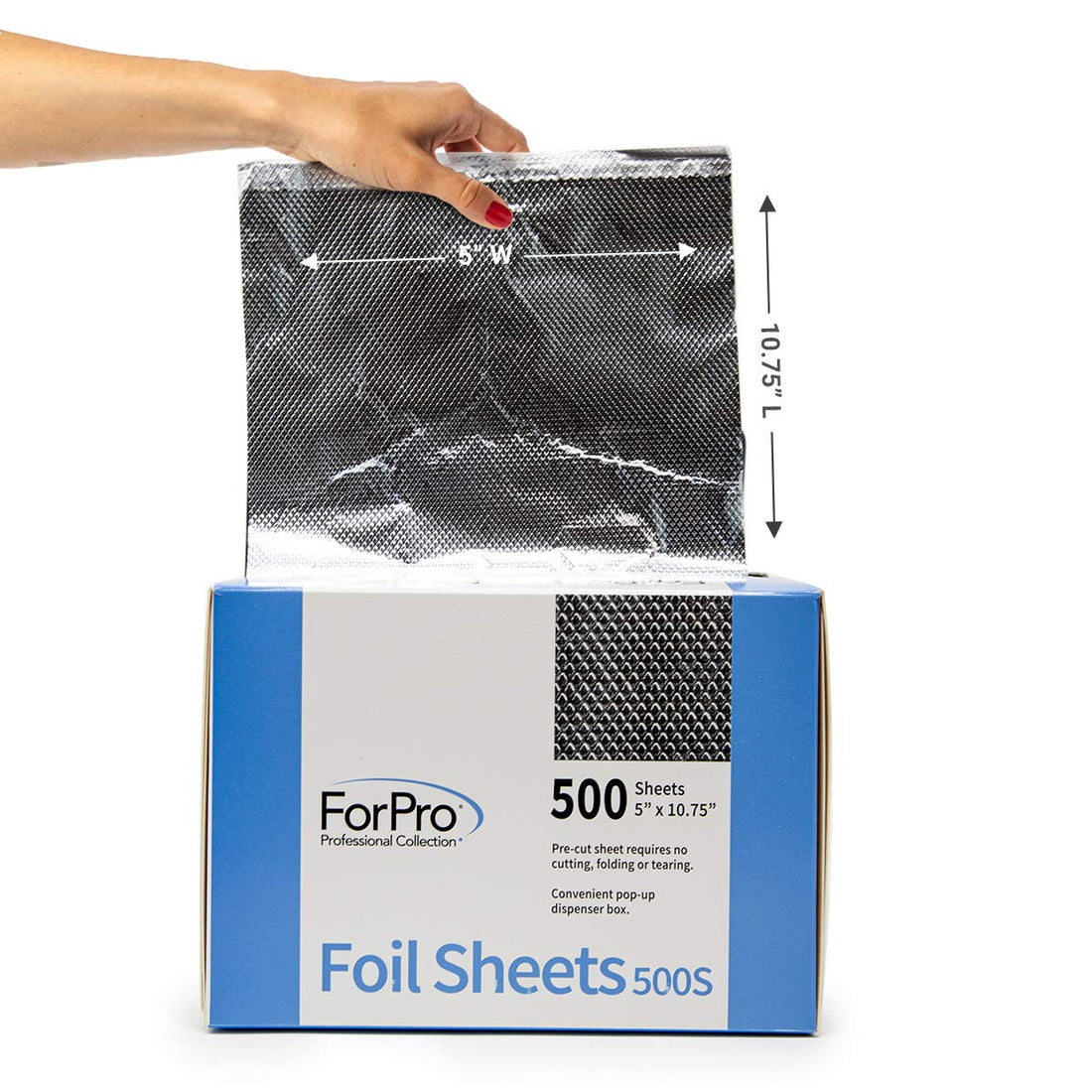 ForPro Embossed Foil Sheets 500S, Aluminum Foil, Pop-Up Dispenser, for Hair Color Application and Highlighting Services, Food Safe, 5ââ‚¬Â W x 10.75ââ‚¬Â L, 500-Count