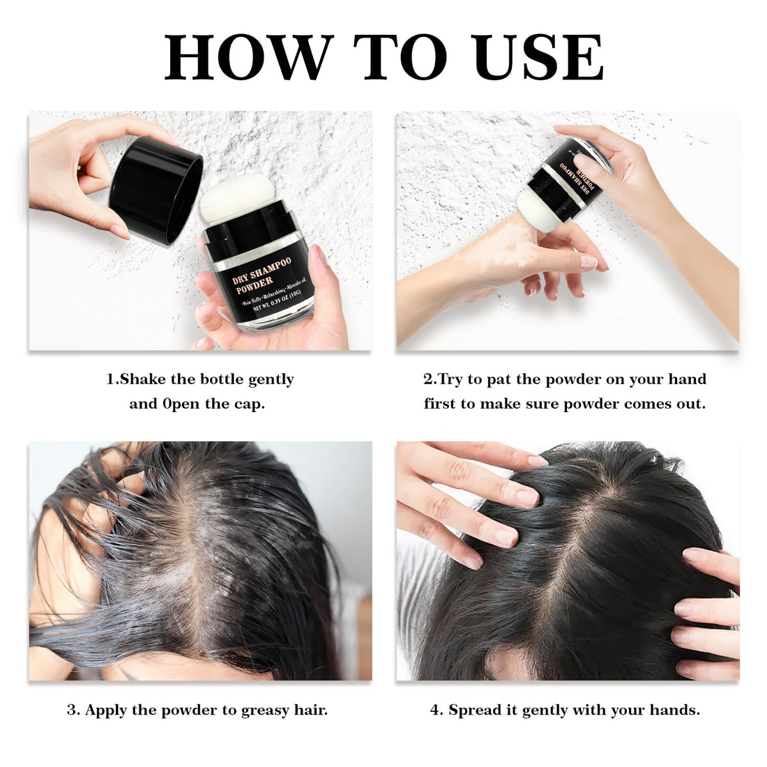 CNNY Dry Shampoo Powder for Hair Refreshing, Volumizing Powder for Root Fuller Looking Natural Hair, No White Residues, Non Toxic, Non-Aerosol, Travel Size Dry Shampoo for Men and Women 0.58 oz