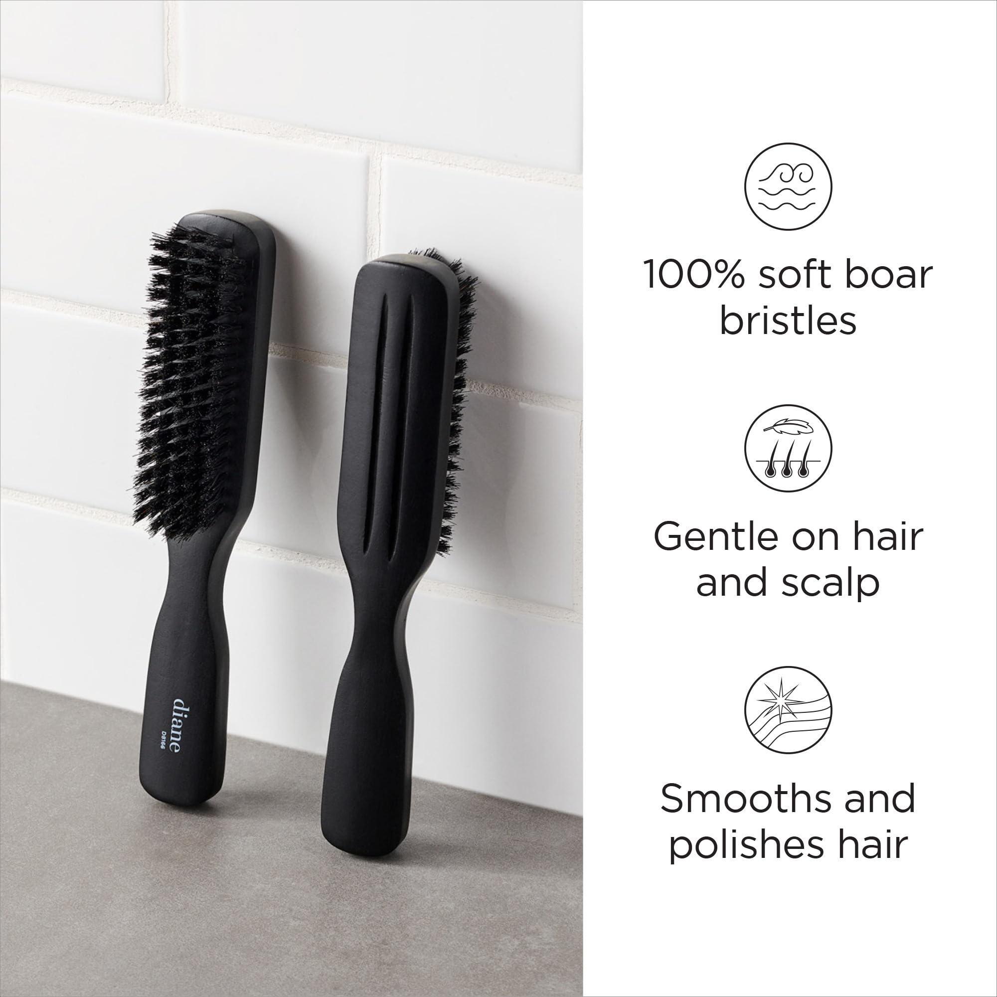 D8166 100% BOAR STYLING BRUSH BLK DI-D8166