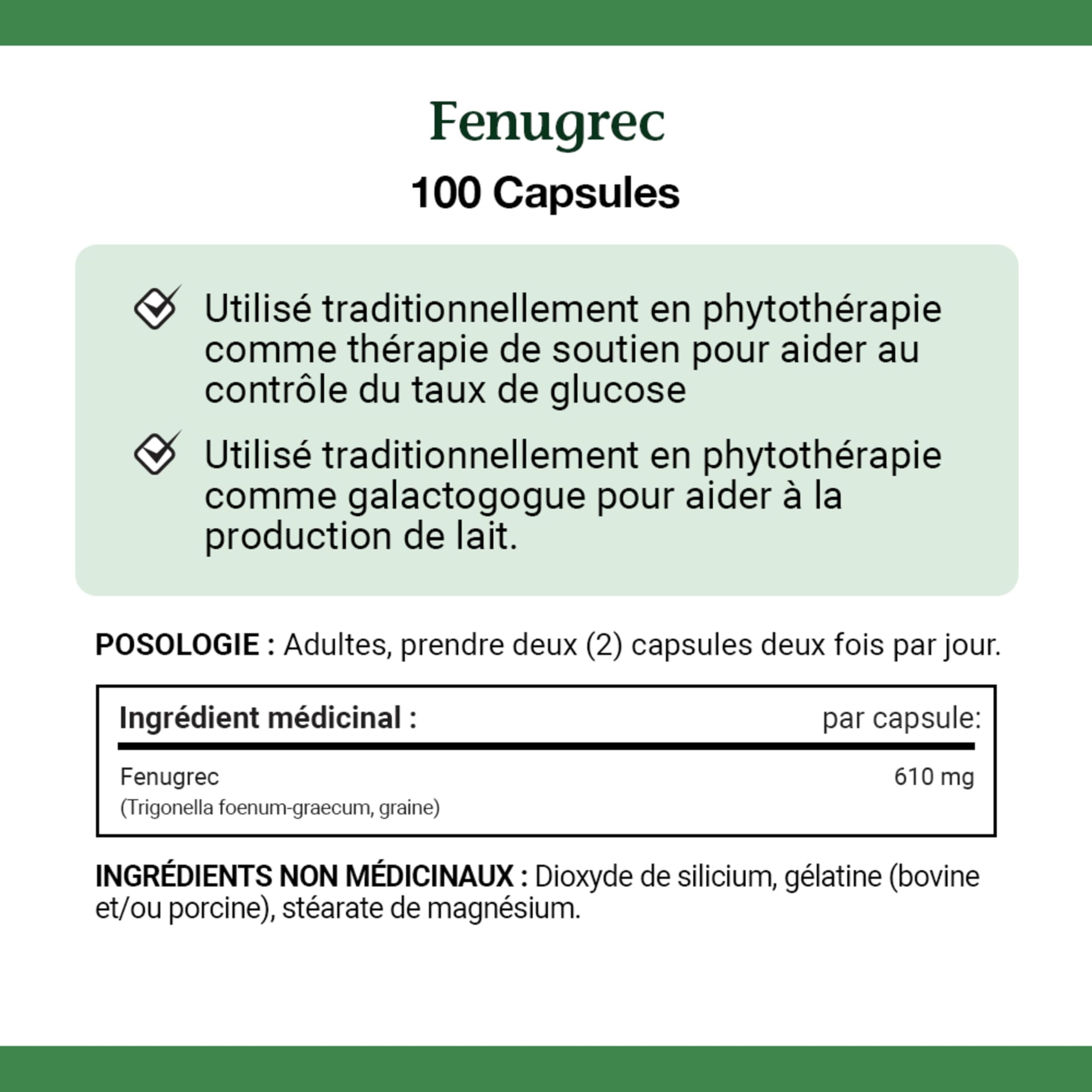 Nature's Bounty Fenugreek, 100 Count with Gelatin, Contains Silica, Vegetable Magnesium Stearate